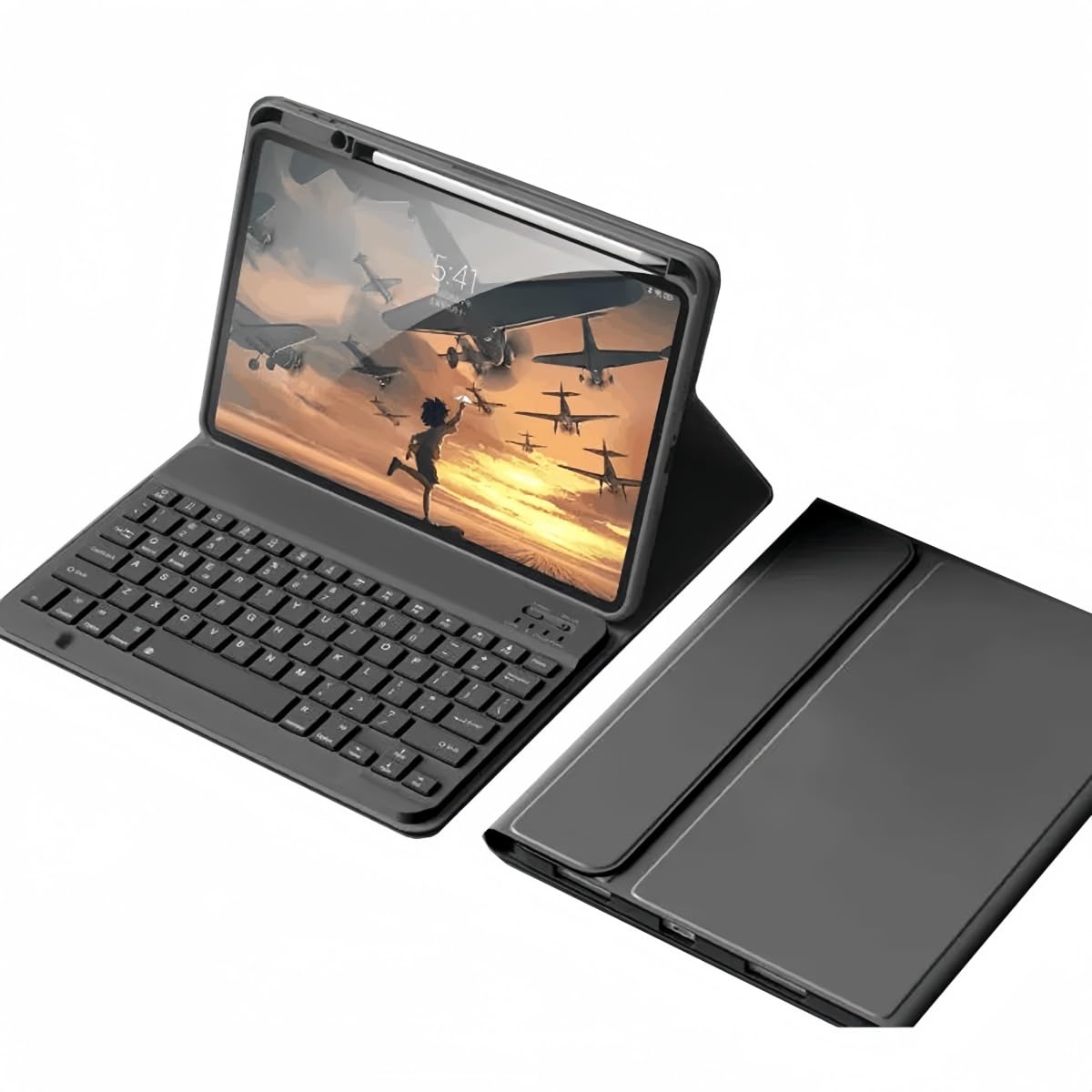 iPad Pro 13 インチ M4 キーボードケース 可愛い 配色 2024年 iPadPro13インチカラーキーボード マグネット 分離式 アイパッド キーボード カバー 学生 レディース 女性 ビジネス,ブラック
