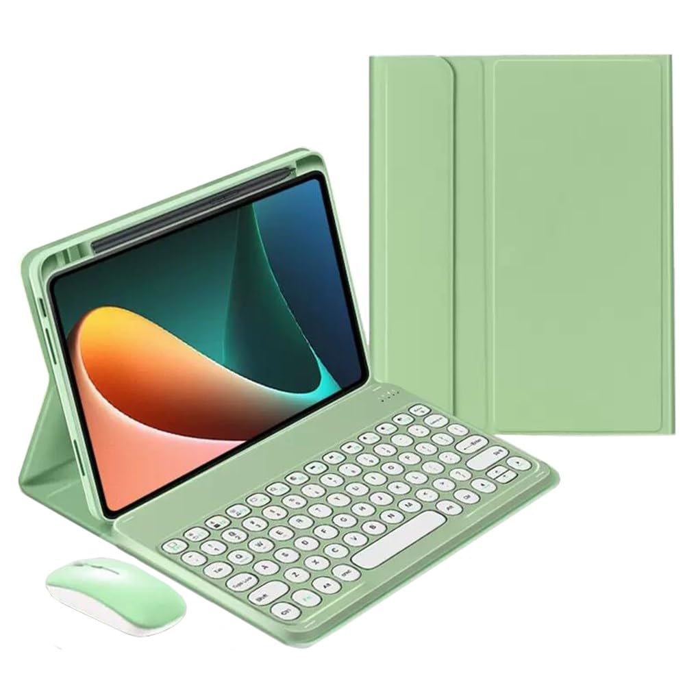 iPad Air 11インチ 2024 キーボードケース マウス付き iPad Air 第5世代 第4世代/ iPadPro11 第4/3/2/1世代 キーボード アイパッド カバー 可愛い 丸型キー マグネット 分離式 カラフル,ミントグリーン｜T.M.Bストア