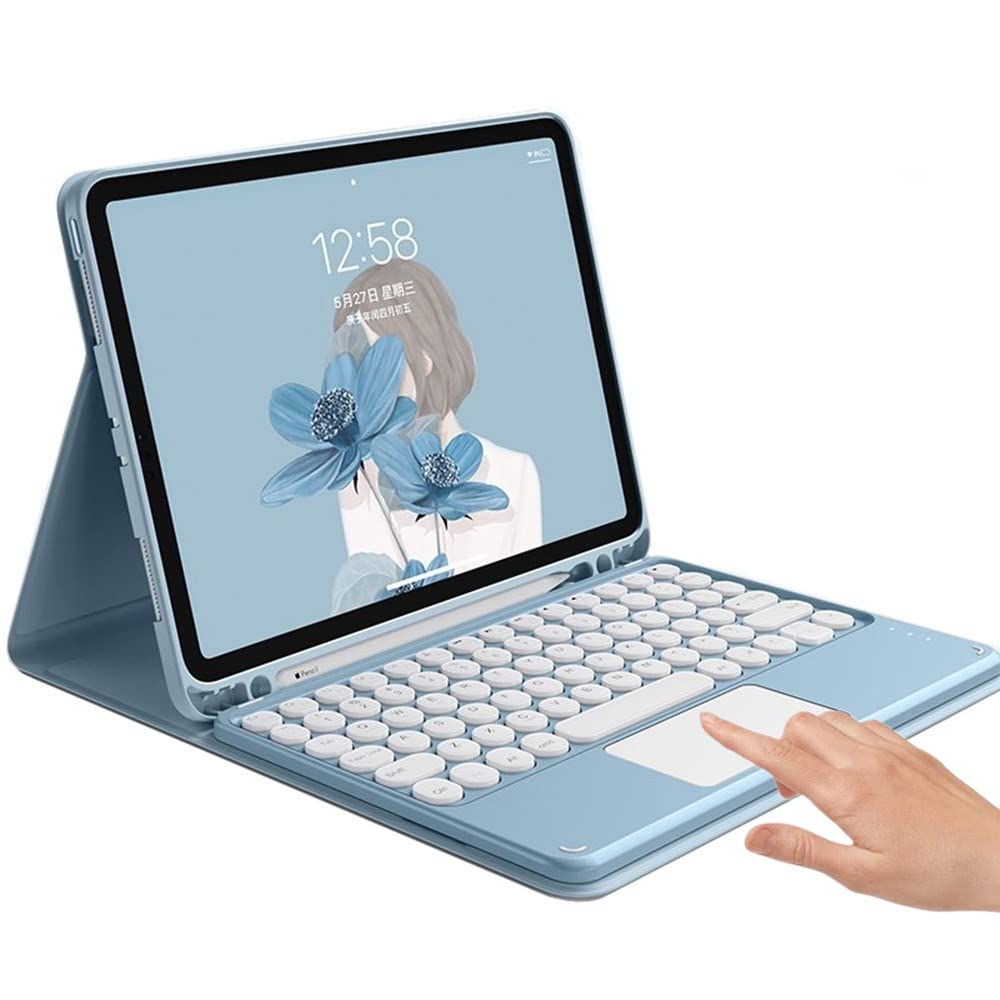 iPad 第6世代 第5世代 iPad Air2 Pro 9.7 キーボード ケース タッチパッド搭載 可愛い 丸型キー 9.7インチ iPad6 iPad5 iPadAir2 アイパッド 6 5 キーボード付き カバー マウス機能 ペンホルダー付き Apple Pen｜T.M.Bストア