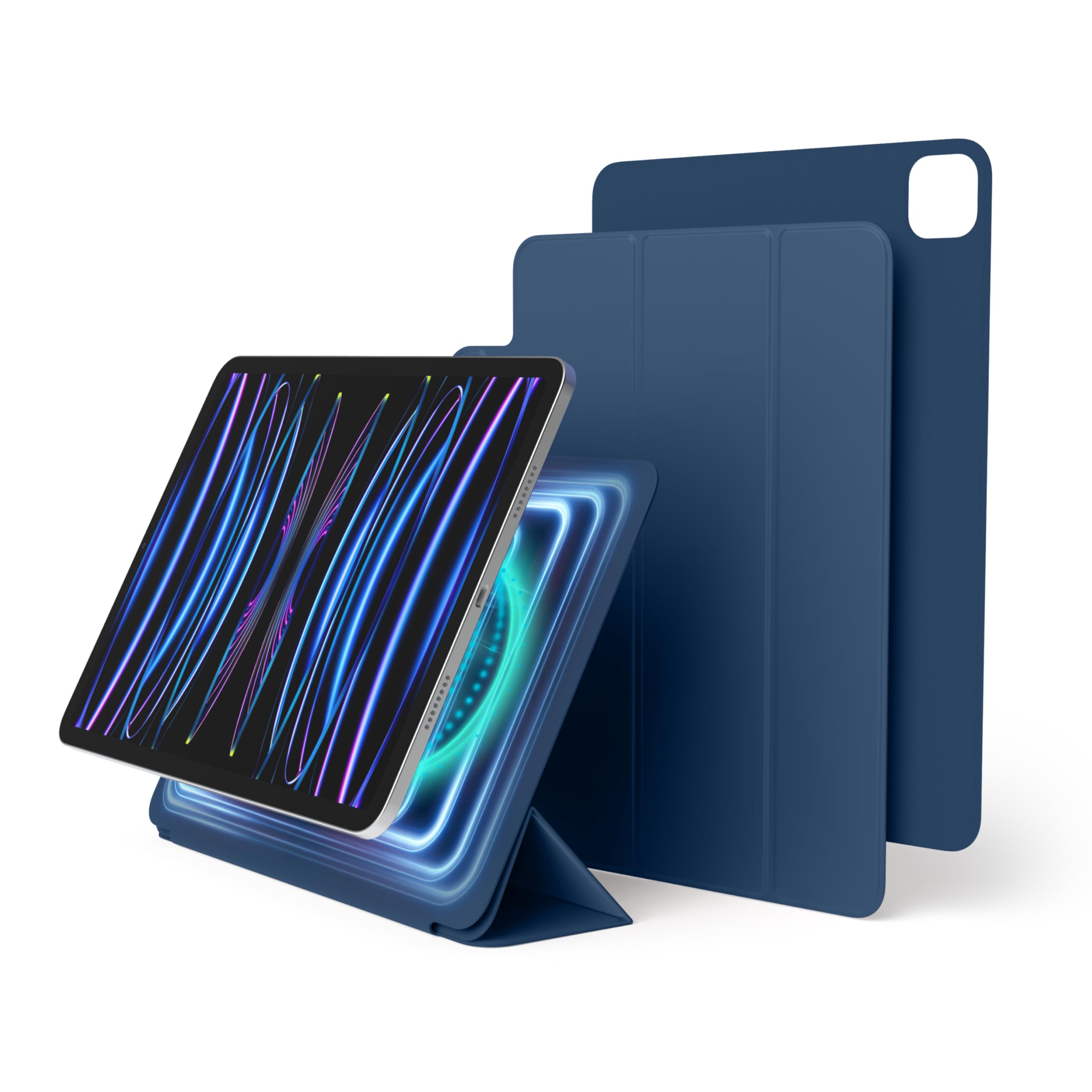 【elago】 iPad Pro 11 2022 2021 2020 対応 スタンド ケース カバー 強力 マグネット 式 角度調整 可能 iPadスタンド Apple Pencil 2 充電 可能 ホルダー 付 / 2段階 角度 変更 背面 保護 マグネットスタンド