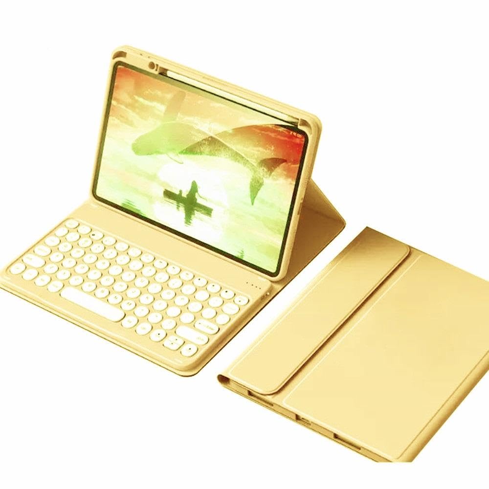 2022年型 iPad 第10世代 10.9インチ キーボード ケース 丸型キー 可愛い アイパッド iPad 10 ケース キーボード キャンディーカラー レデイース マグネット 分離式 カラーキーボード,イエロー 6,658円