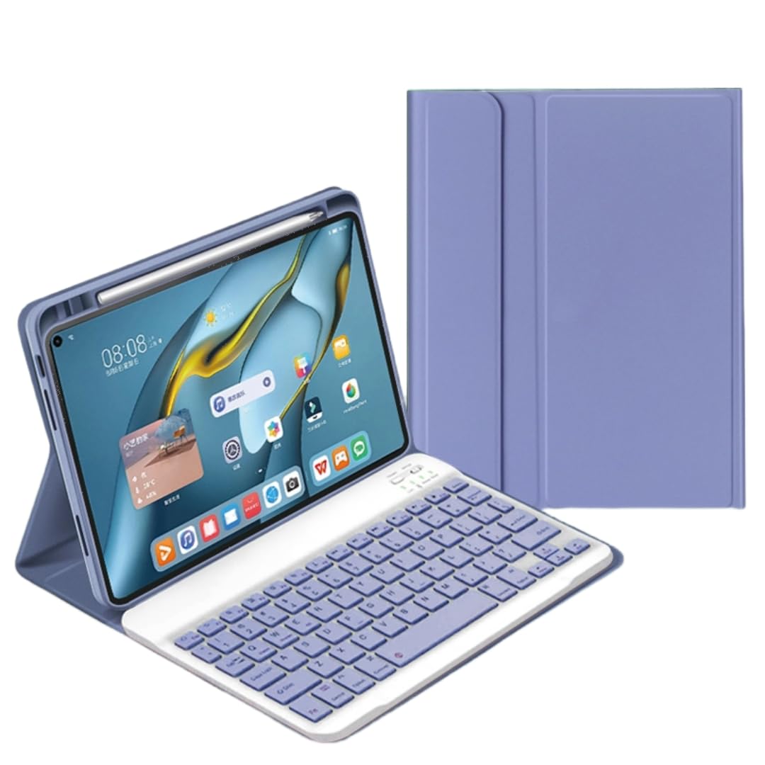 軽量 iPad 第10世代ケース キーボード付 iPad10 2022 キーボード カバー Pencil 収納 分離式 10.9インチ iPad 10世代 アイパッド10キーボード ケース 薄型 人気 お洒落 可愛い, 紫