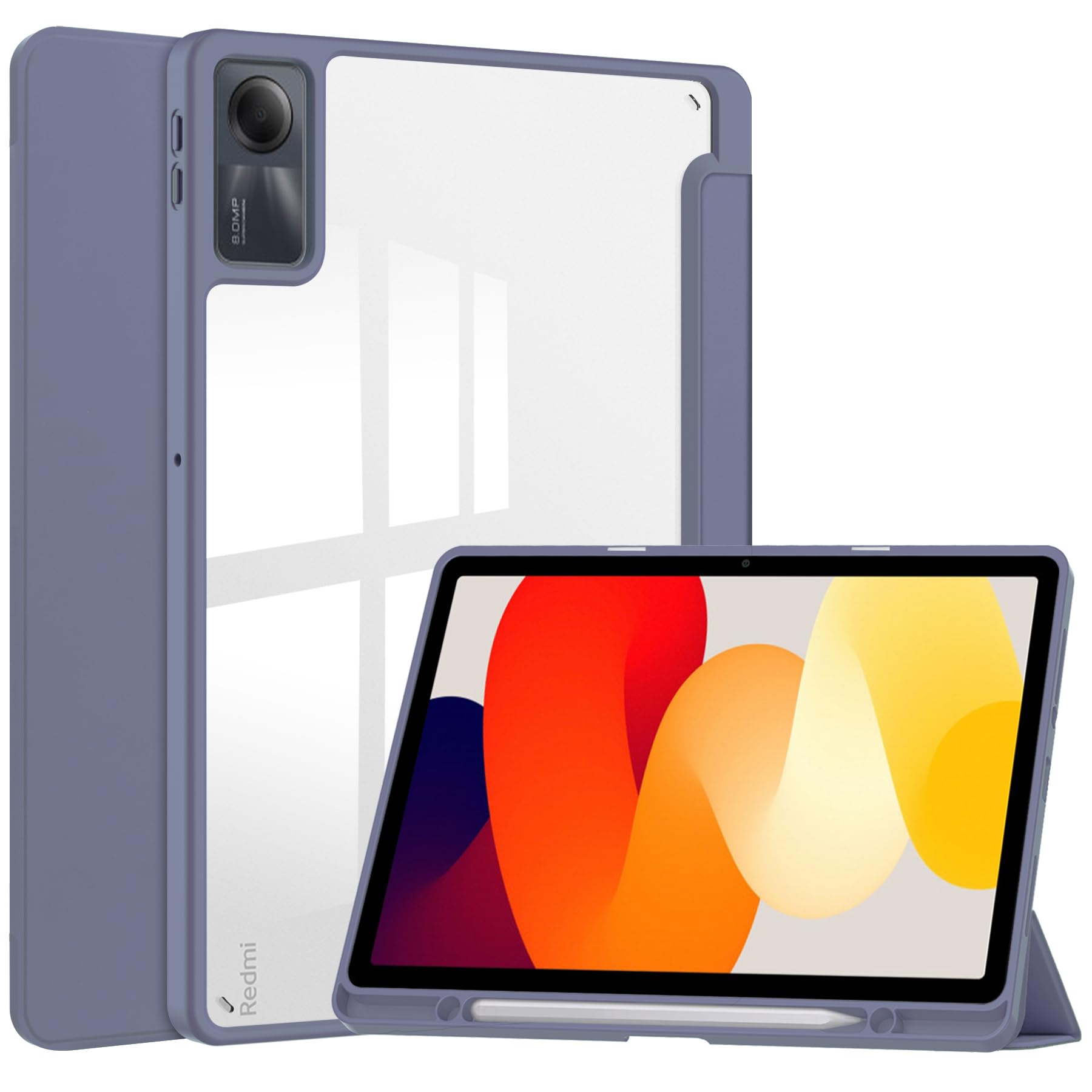 Xiaomi Redmi Pad SE 11インチタブレット適用ケースカバー 手帳型 薄型 Xiaomi Redmi Pad SEタブレット用高級PU レザーケース 三つ折り Xiaomi Redmi Pad SE 11インチタブレット対応保護ケース スタンド機能付