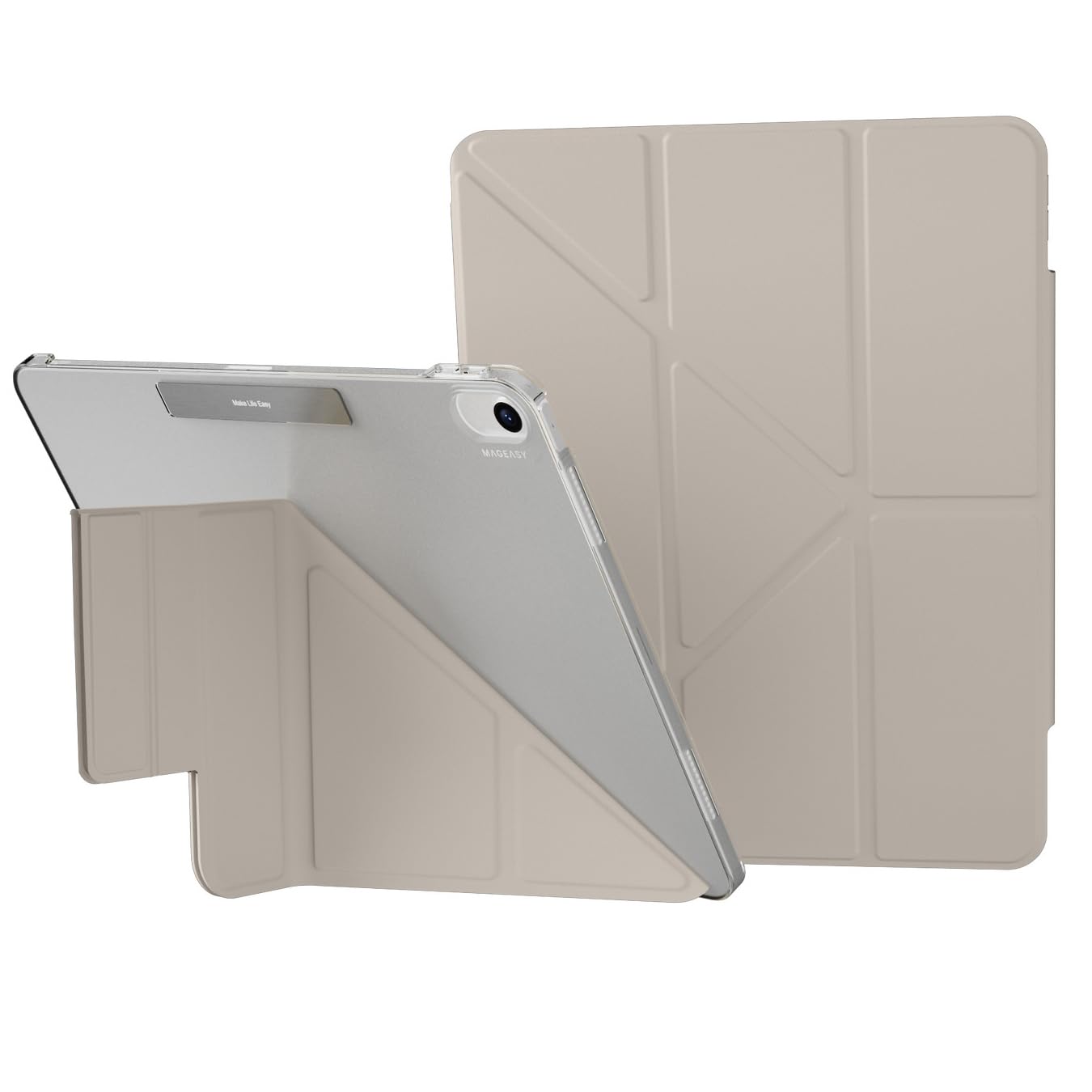 【MagEasy】 iPad Air 2024 M2 13 相応う 入れもの 万覚え帳型 5WAY 照明ランプ付き添い人 保護すること 押しかぶせる 映像注意集中 タイピング 照明ランプ [ アイパッドエアー iPadAir 13in 相応う ] FACET スターライトホワイト