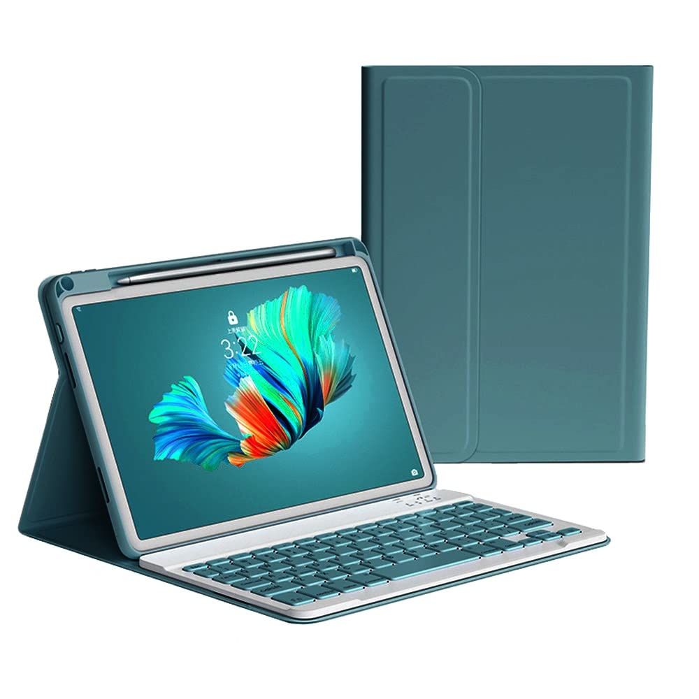 2024年型 iPad Pro 13 インチ M4 キーボードケース ペンシル充電収納可能 2024 iPadPro13 M4 キーボード カバー マグネット 分離式 カラーキーボード 取り外し可能 女性向け 可愛い,深緑