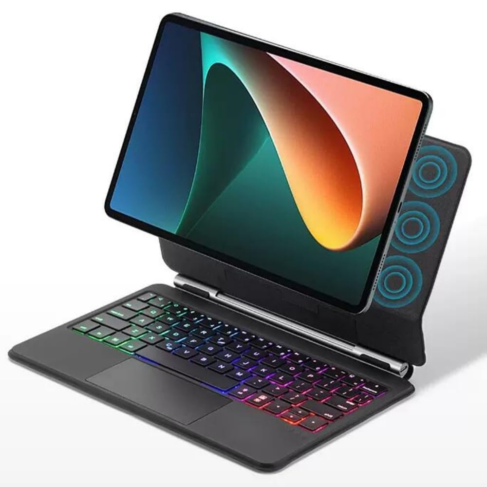 磁気ねばり着く Xiaomi Pad 6 鍵盤入れもの タッチパッド うしろ側ともし火付き添い人 シャオミ Xiaomi Pad6 磁石鍵盤 磁石式 押し並べて型 多役立つこと,黒いこと
