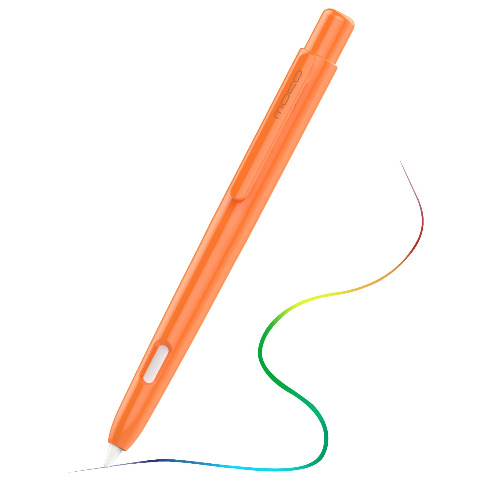 MoKo 保持者容れもの Apple Pencil第2時人用 書き込み式 Apple Pencil 第2時人用容れもの 保護すること書き込み取りまかなう 思わしいなゼムクリップ付き添い人 ダブル水道栓相応う オレンジ色