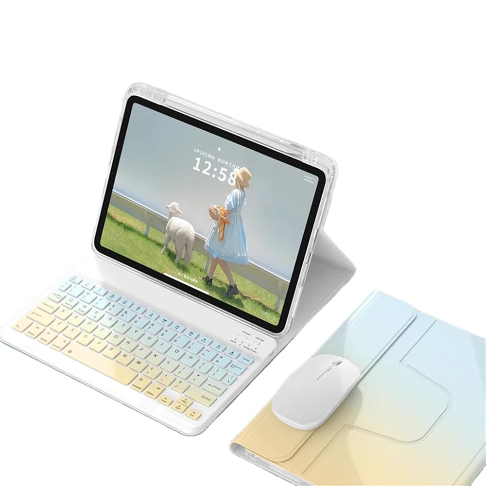 360度回転させる iPad 10.2鍵盤 容れもの 二十日鼠付き添い人 グラデーション色つや鍵盤 iPad 第9時人 8時人 7時人 10.2in容れもの 鍵盤付き添い人磁石分け隔てる式 澄み切った せつ然たる うしろ側取りまかなう 縦置き