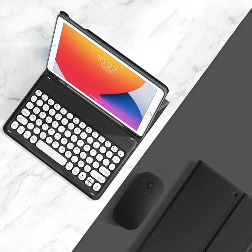 Galaxy Tab S6 Lite 10.4インチ キーボードケース マウス付き 丸型キー キャンディーカラー 可愛い 女性 Android タブレット ギャラクシー Tab S6 Lite ケース キーボード付き マグネット 分離式 カラー