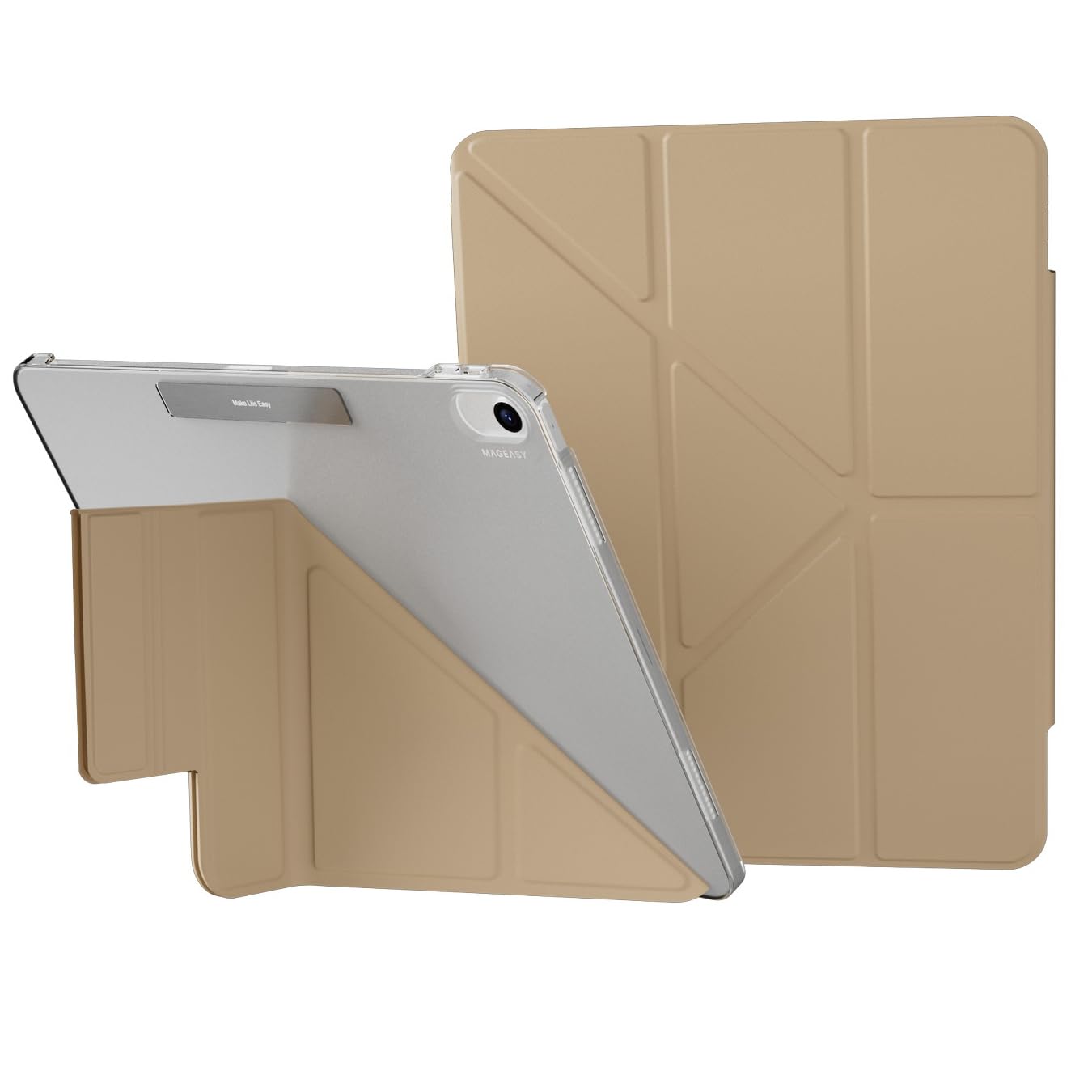 【MagEasy】 iPad Air 2024 M2 13 相応う 入れもの 万覚え帳型 5WAY 照明ランプ付き添い人 保護すること 押しかぶせる 映像注意集中 タイピング 照明ランプ [ アイパッドエアー iPadAir 13in 相応う ] FACET ベージュ