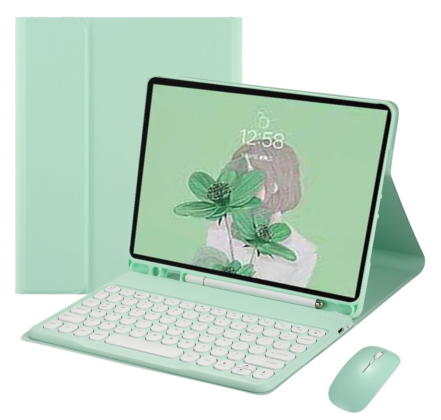 Galaxy Tab S6 Lite 10.4インチ キーボードケース マウス付き 丸型キー キャンディーカラー 可愛い 女性 Android タブレット ギャラクシー Tab S6 Lite ケース キーボード付き マグネット 分離式 カラー｜T.M.Bストア