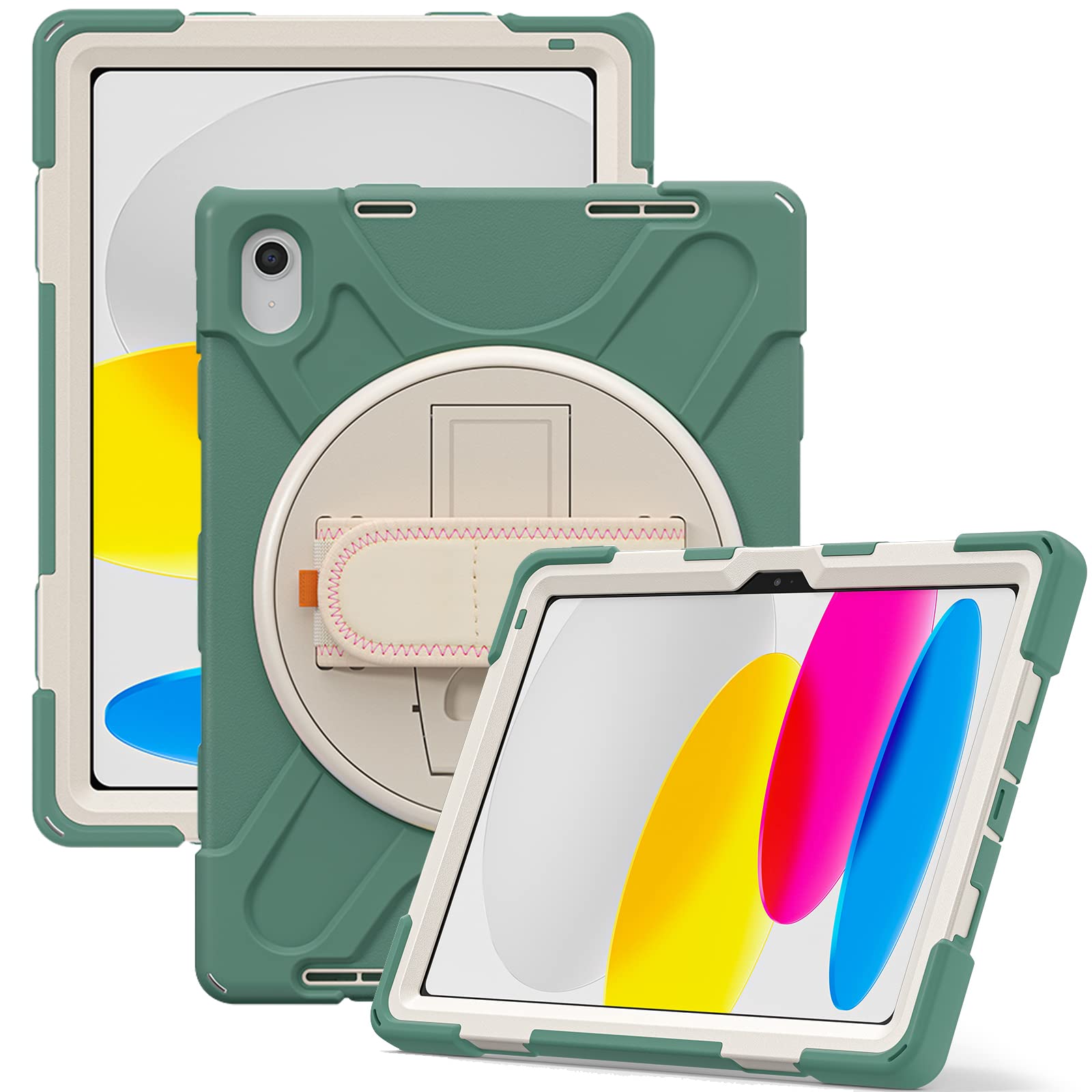 ZenRich iPad 10世代 ケース 2022 iPad 10.9 ケース iPad 第10世代 ケース 2022 アイパッドスタンド肩掛け付き 10.9インチ用保護カバー ショルダーケース 耐衝撃