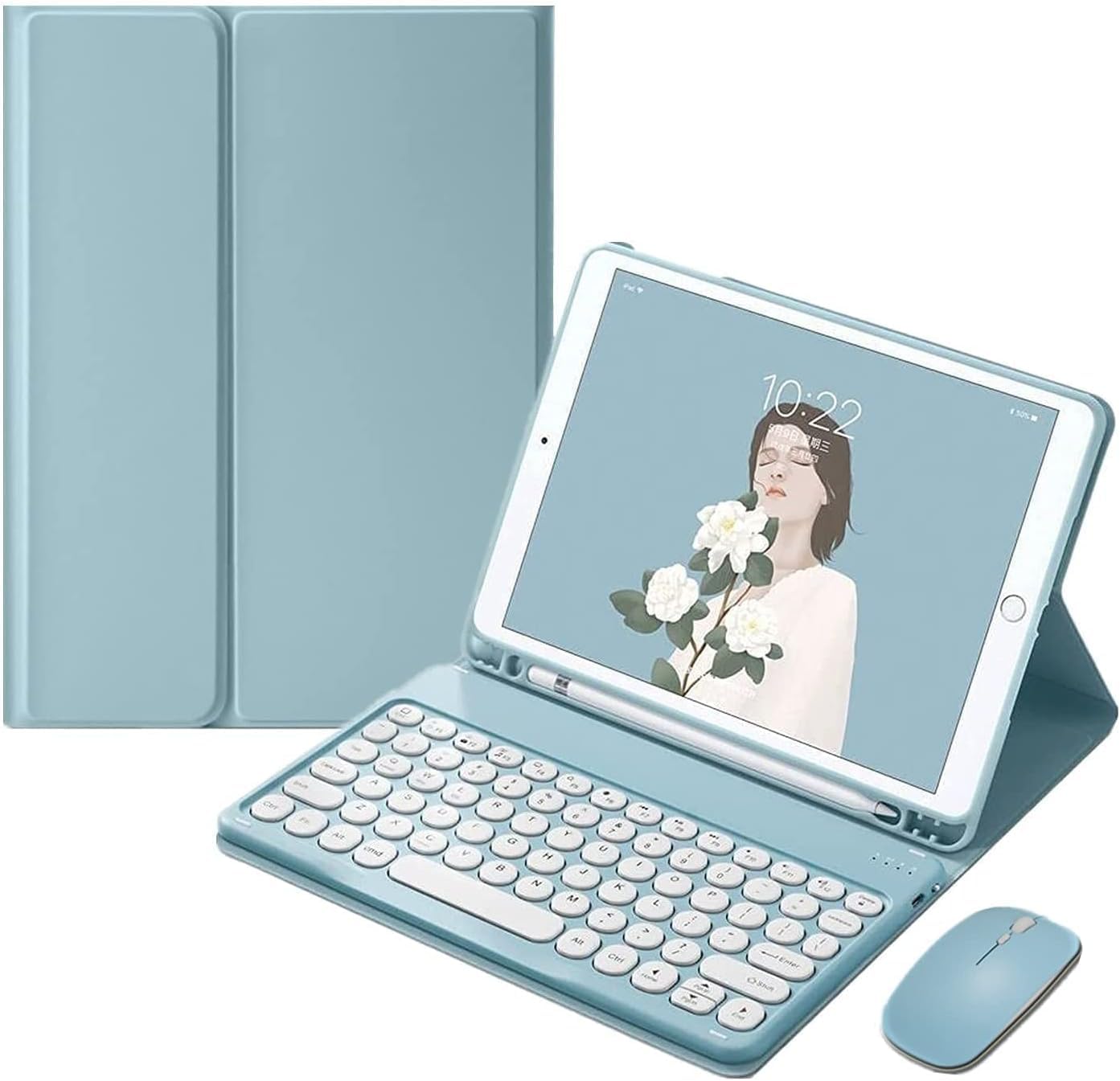 Galaxy Tab S9 FE+ Tab S9+ Tab S8+ 12.4 キーボードケース マウス付き 丸型キー キャンディーカラー 可愛い 女性 ギャラクシー Tab S9 FE Plus/Tab S9 Plus/Tab S8 Plus / S7+ / S7 FE ケース キーボード付き マグネッ|T.M.Bストア