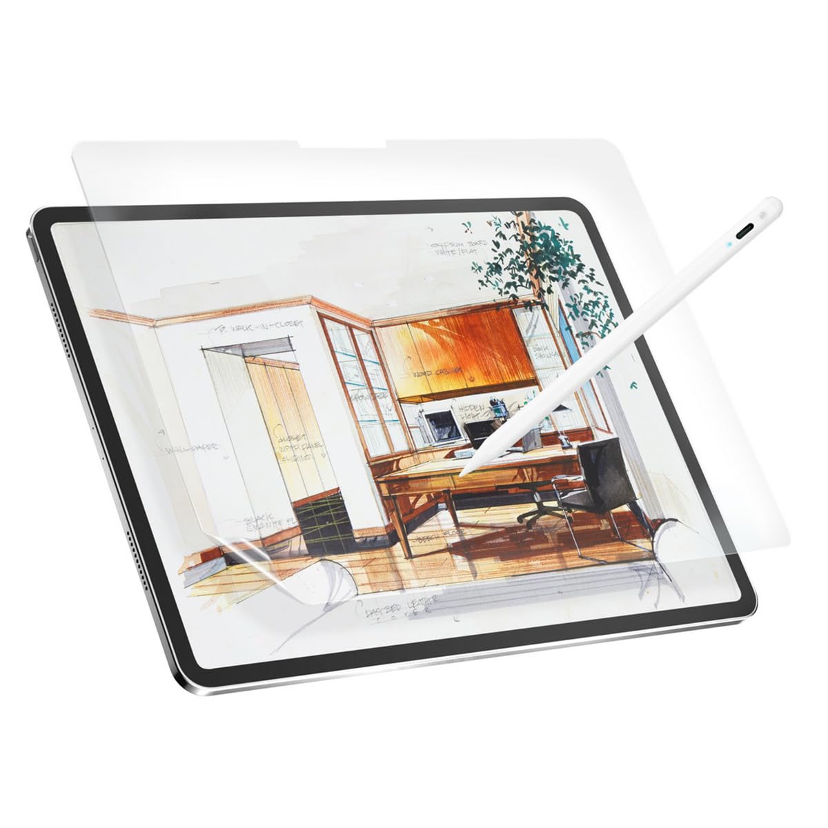 【MagEasy】 iPad Pro13インチ 2024 対応 フィルム 紙のような書き心地 ノート 防指紋 指紋防止 さらさら アンチグレア 映り込み 防止 保護フィルム [ アイパッドプロ 13 M4 対応 ] EasyPaper トランスパ