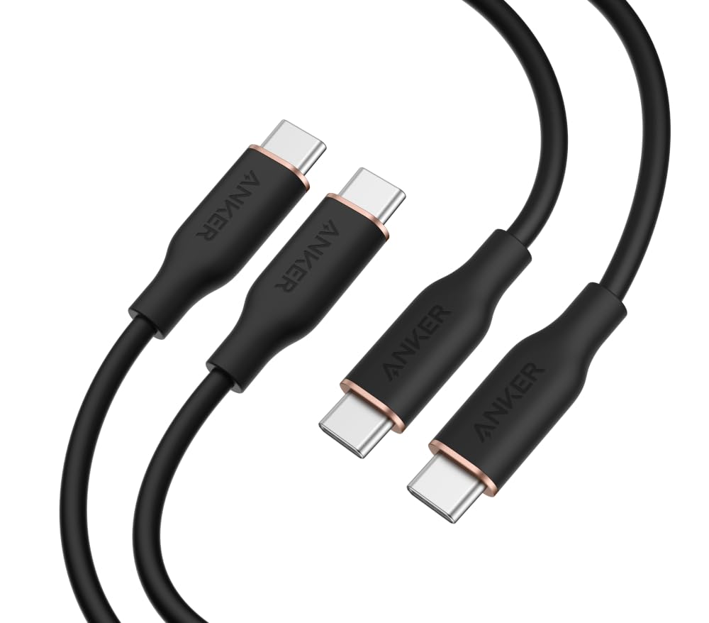 Anker PowerLine III Flow USB-C \u0026 USB-C 有線テレビ 0.9m 2本書き割り 黒いこと