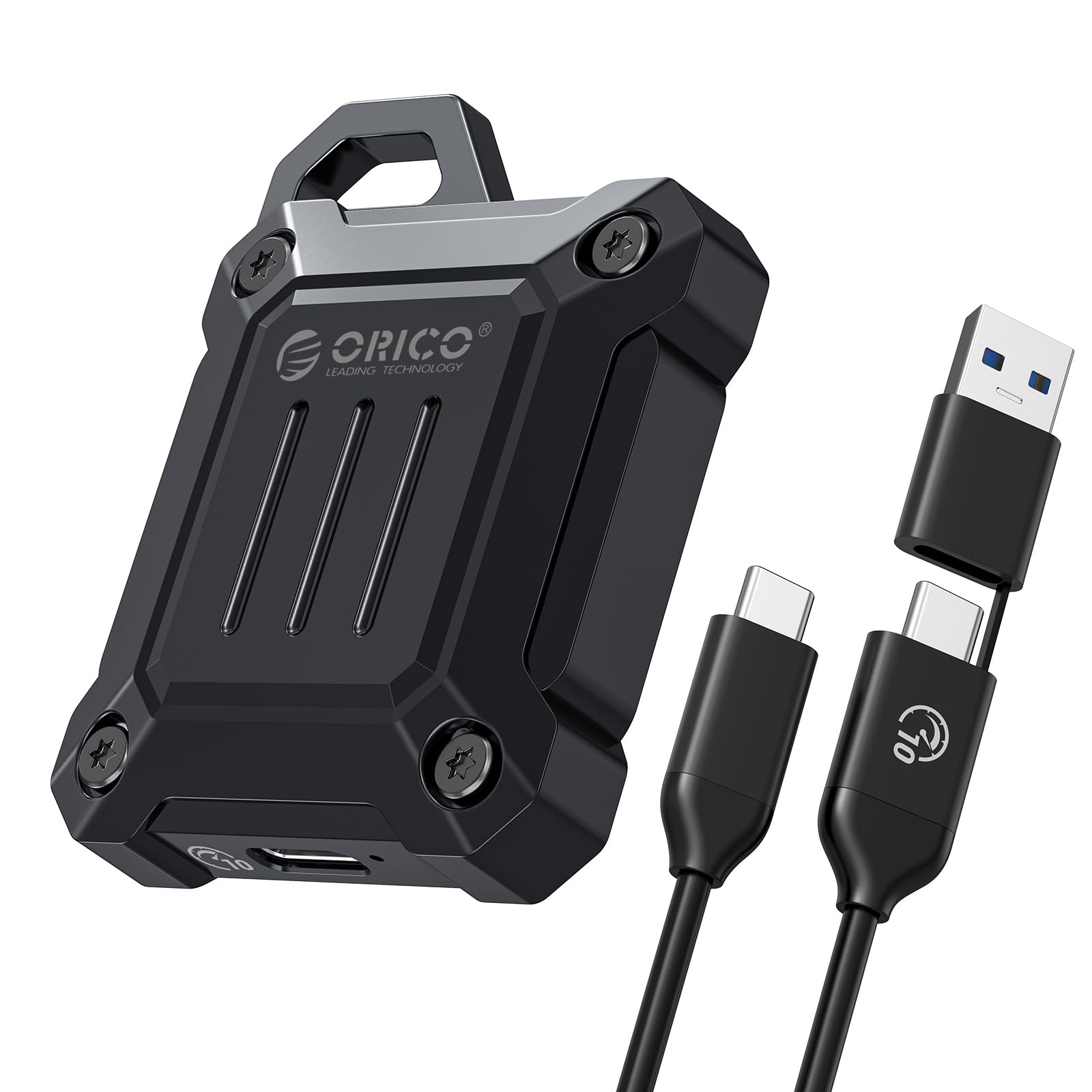ORICO M.2 NVMe 2230 SSD 外付けケース、フルメタルケース、10Gbps USB C 3.2 Gen2 から NVMe PCIe アダプター、4K ProRes 録画対応、2 in 1 ケーブル -XAM2|T.M.Bストア