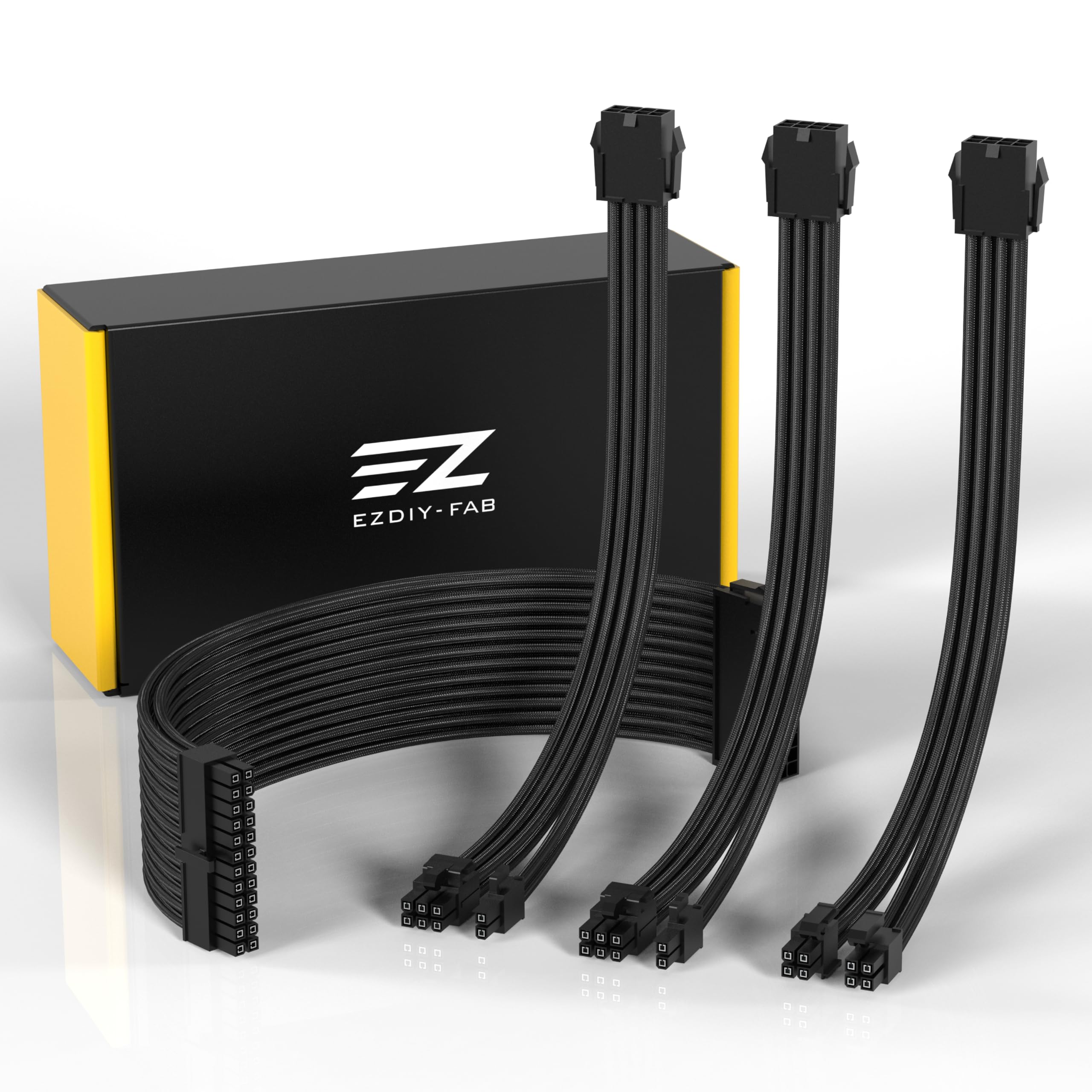 EZDIY-FAB パソコン用衣袂有線テレビ GPU/中央処理装置用パソコンワット数 ATX 3.0/3.1標準尺度に標準尺度 ワット数専用PSU有線テレビ カスタム Mod パソコンワット数ケーブ 18AWG高性能銅中核グループ 2本の8いの一番 (6+2)GPU 取りひろげる有線テレビ 1本の8いの一番(4+4) 中央処理装置取りひろげるケーブ