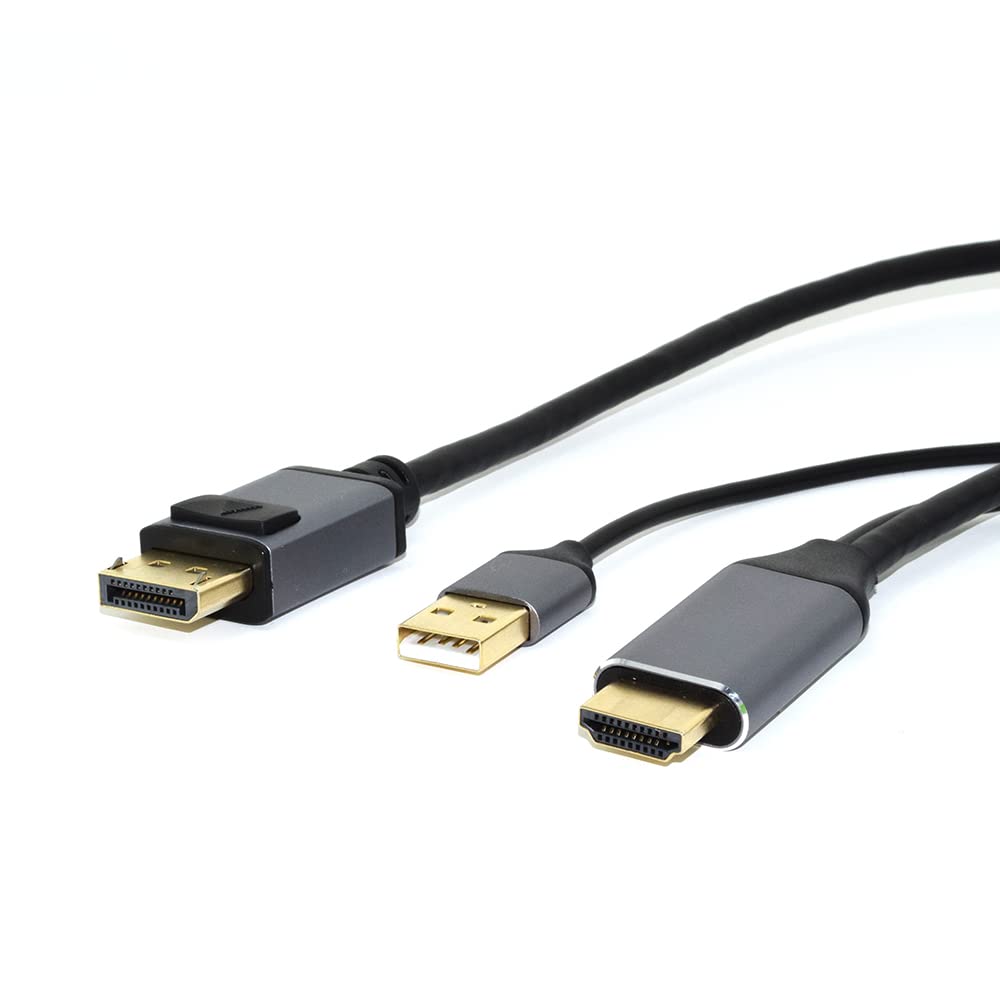 BESTCLICK! HDMI to DisplayPort ケーブル 2m 4K／60Hz HDMI2.0対応 パソコン側のHDMIからモニター側のディスプレイポートへ変換 2.0m p0835
