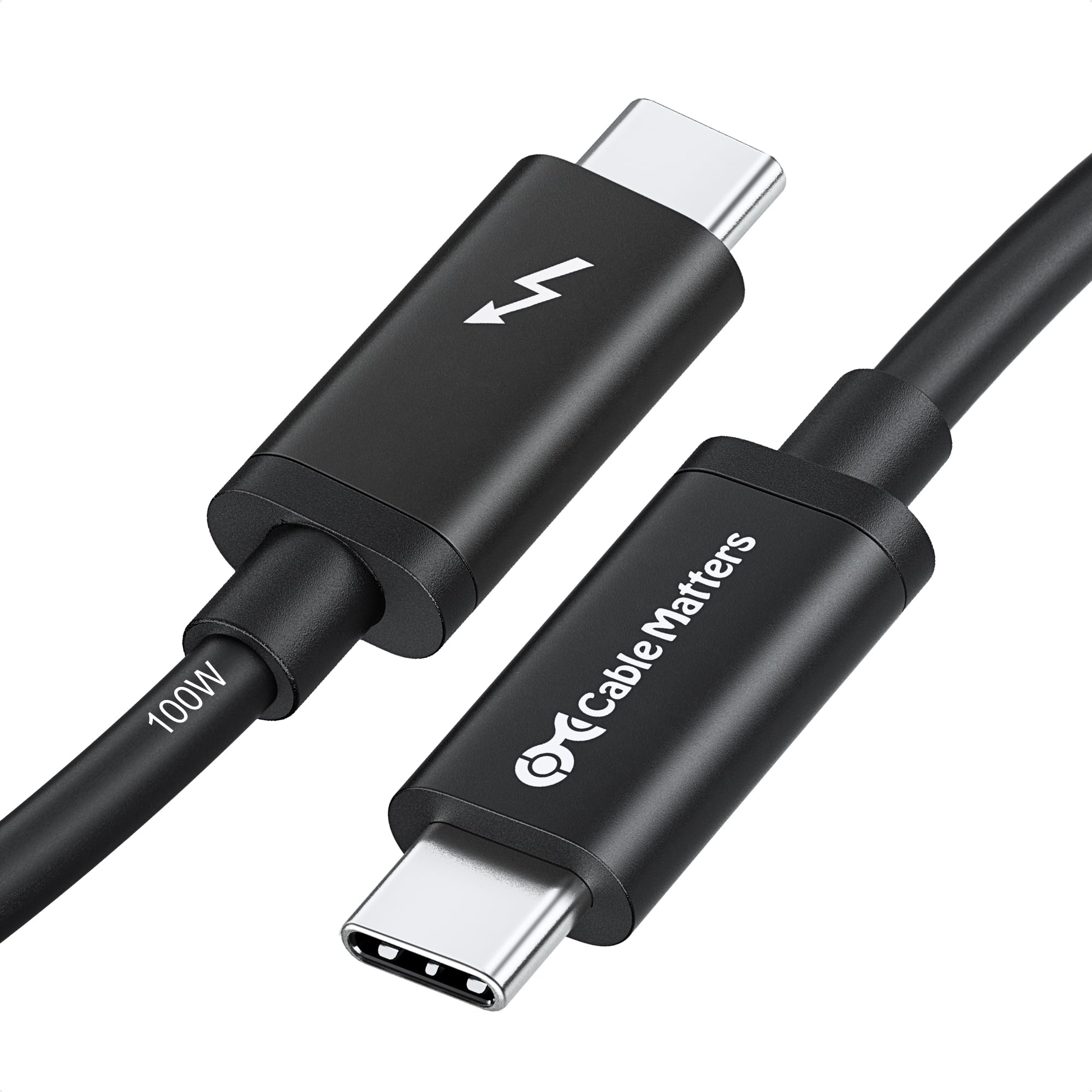 【Intel Thunderbolt 認証取得】Cable Matters Thunderbolt 3 ケーブル 2m 20 Gbps サンダーボルト 3 ケーブル 100W充電 ブラック, iPhone 15 MacBook iPad Pro/Air 他対応