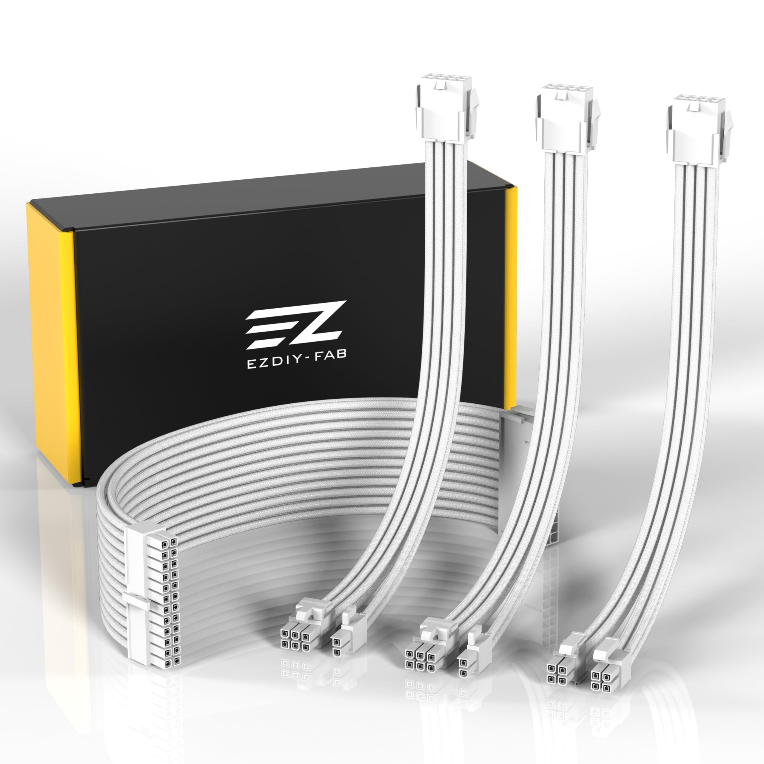 EZDIY-FAB パソコン用捩り有線テレビ GPU/中央処理装置用パソコンワット数 ATX 3.0/3.1標準尺度に標準尺度 ワット数専用PSU有線テレビ カスタム Mod パソコンワット数ケーブ 18AWG高性能銅中核グループ 2本の8いの一番 (6+2)GPU 取りひろげる有線テレビ 1本の8いの一番(4+4) 中央処理装置取りひろげるケーブ