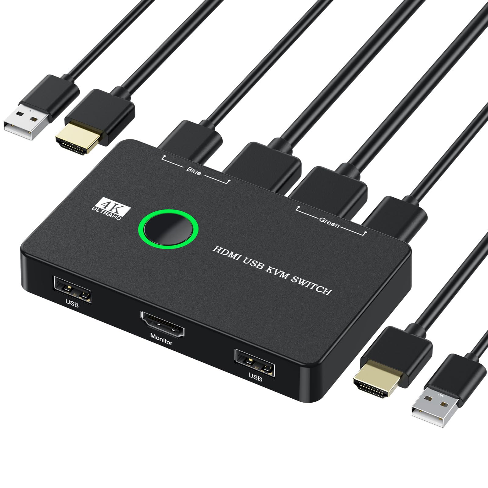 【スモールラボ】KVM切替器 2入力1出力 4K60Hz PC2台用 USB HDMI スイッチ切り替え ディスプレイ モニター PC2台で一つのキーボード マウス プリンター モニター使用 PS5/PS4/PS4 Pro/PS3/Xbox One対応 KVMス