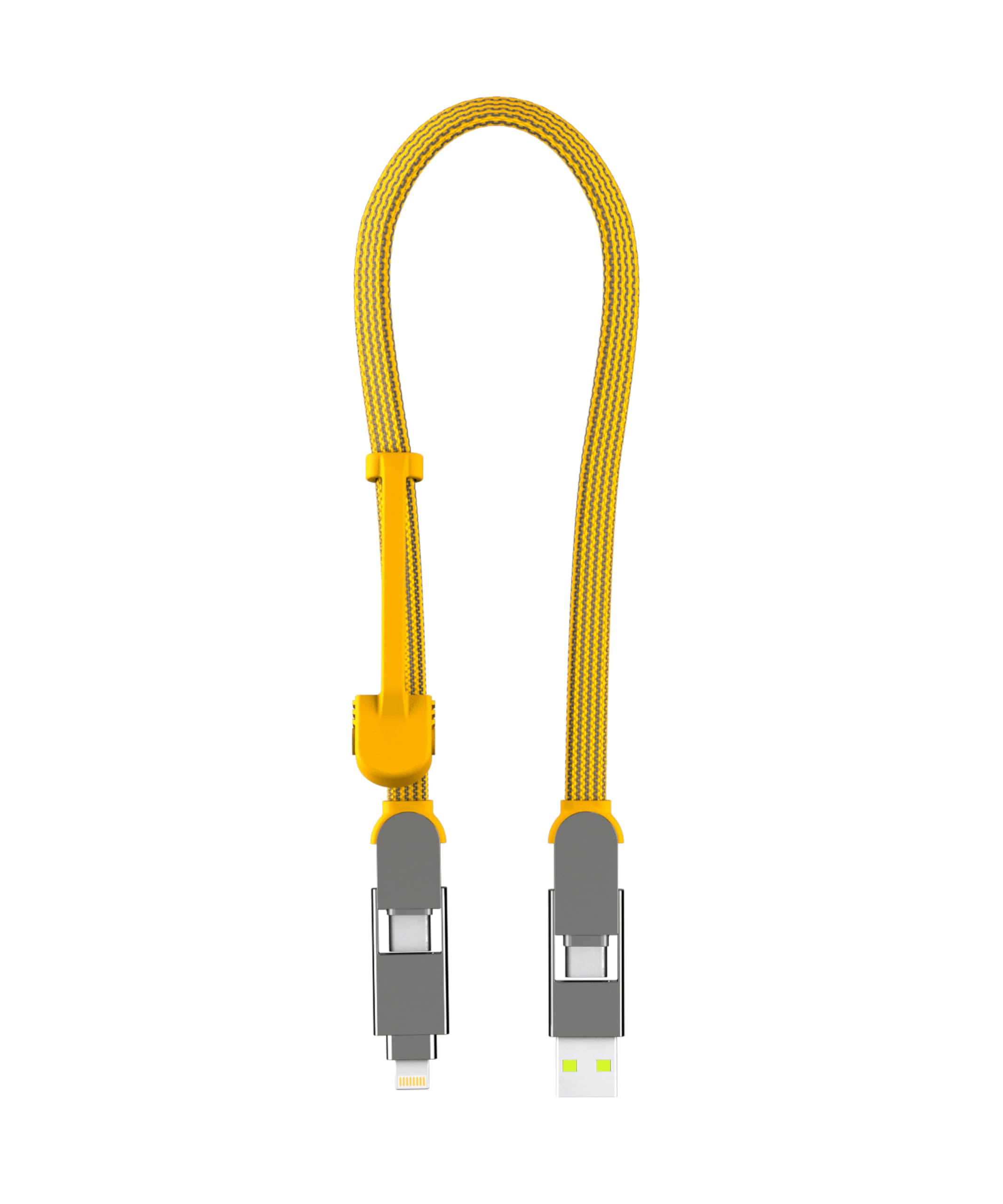 Rolling Square inCharge XL 6in1 マルチ充電ケーブル 100Wの高速充電が可能なポータブルUSBケーブル 0.3m 黄色