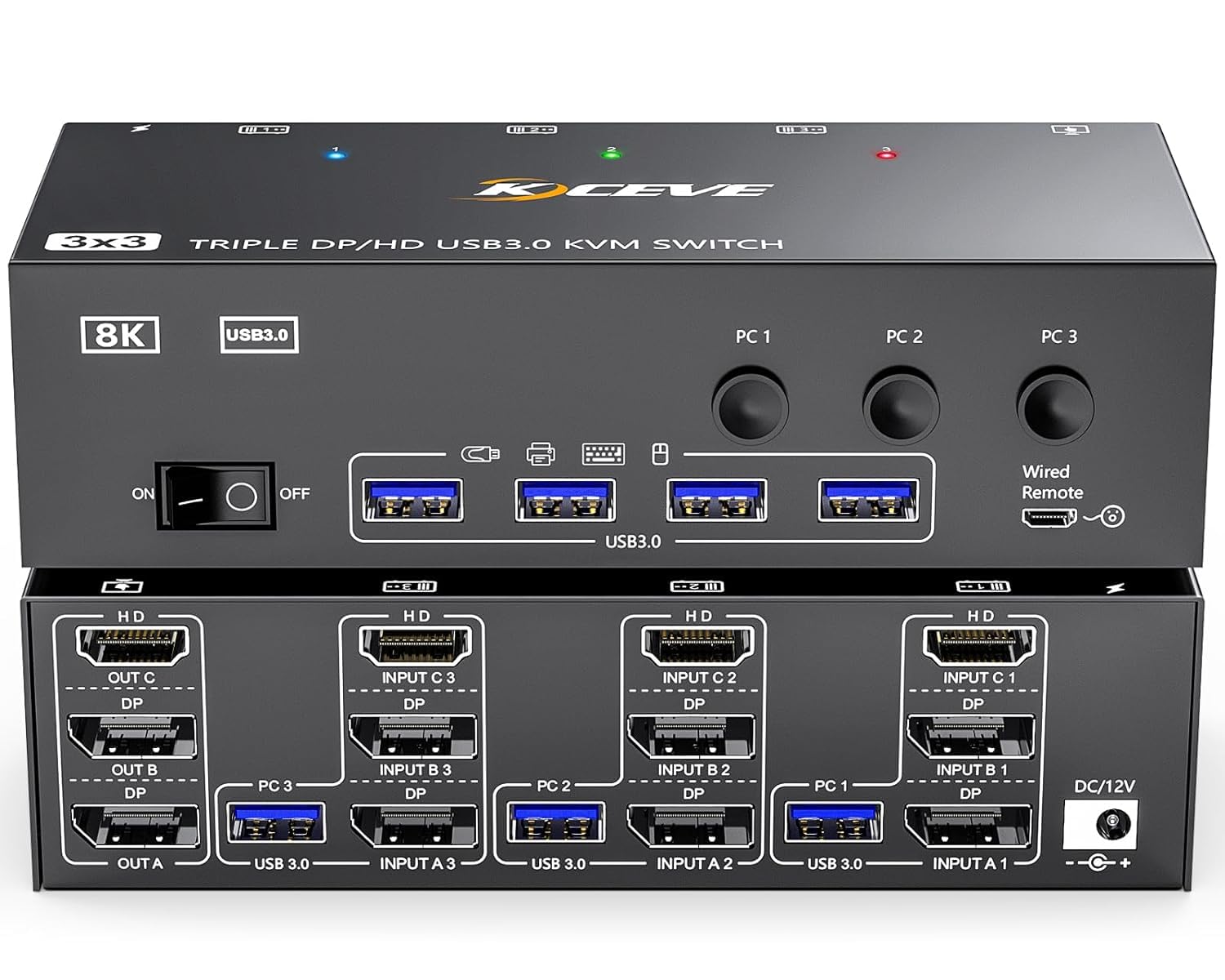 楽天市場】8K DP KVM切替器 4PC 2モニター、コピー/拡張モード USB 3.0