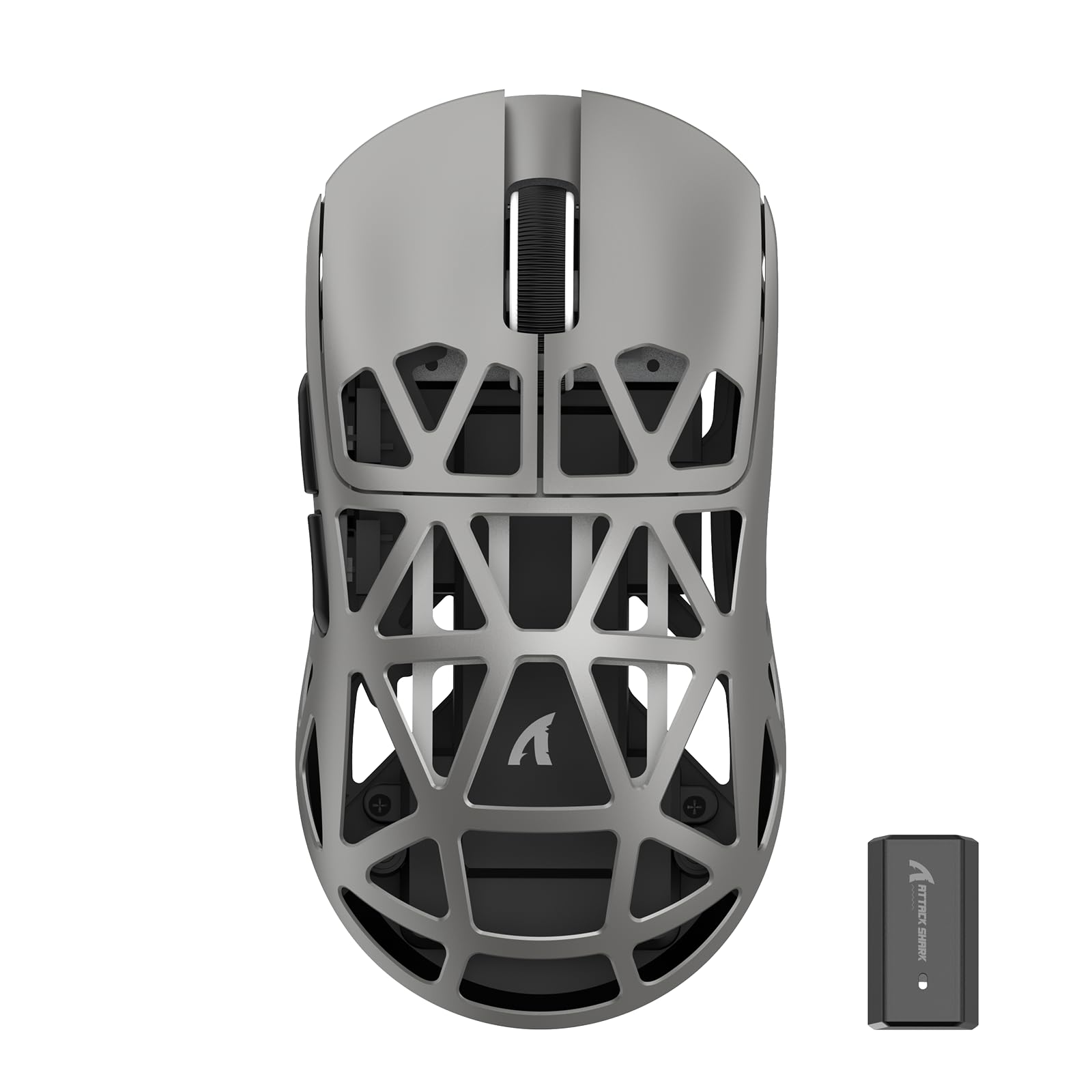 ATTACK SHARK R2 ゲーミングマウス マグネシウム合金 ワイヤレス PAW3950 8000hz 2.4G/Bluetooth/USB有線 42000DPI 45g超軽量 光学マイクロスイッチ コイルケーブル付き 技適取得済み（ぎん）