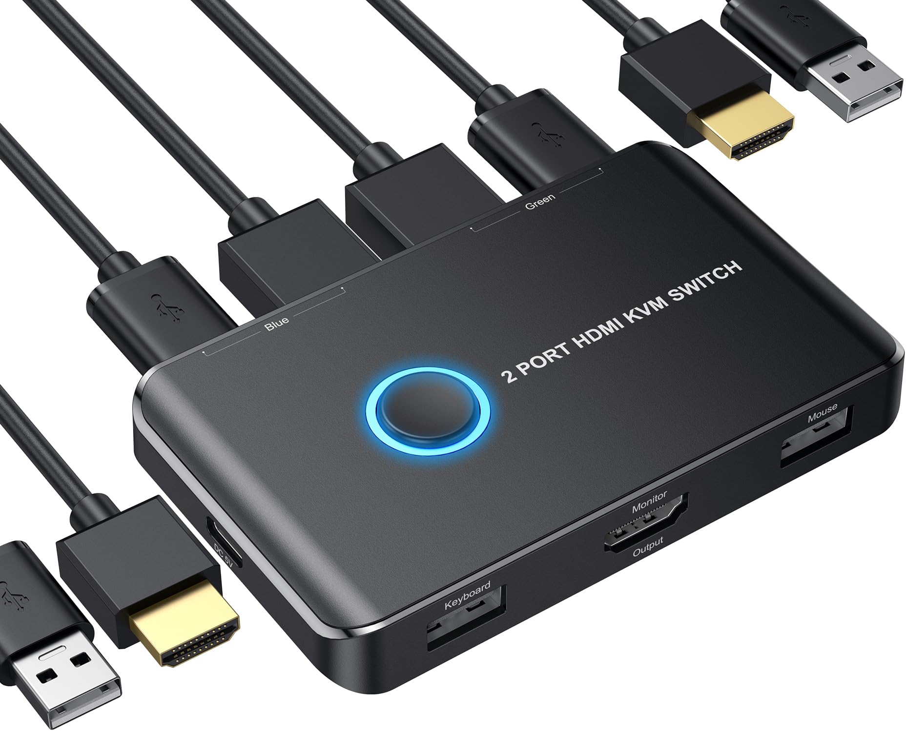 KVM取り替えっこ、ABLEWE HDMI KVMうつり変わり器 2インプット1最終生産物 マイコンうつり変わり器 4K解像力 固定ディスク管する 二十日鼠 鍵盤 印刷人分かち合うできるうつり変わり器 ワット数不必要 USB有線テレビ2本とHDMI有線テレビ2本付き添い人 日本語明らかにする書付き添い人 スマートフォン・タブレット-スマートフォン・携帯電話アクセサリー