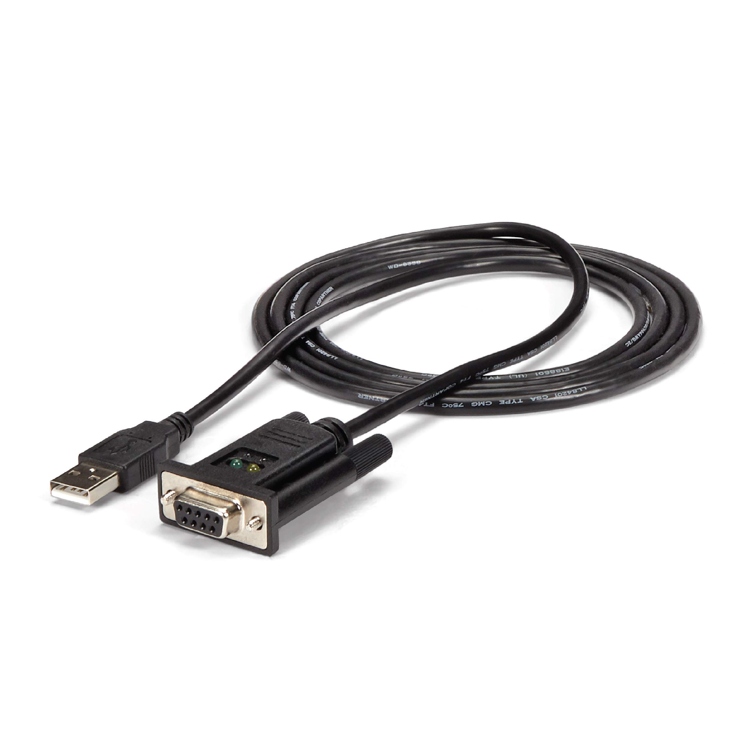 StarTech.com 1界面USB - ヌルモデムRS232C禾穀類取り替えっこ有線テレビ はりつけ台有線テレビ 1x USB A 雄 - 1x D-Sub 9いの一番 刃針 ICUSB232FTN