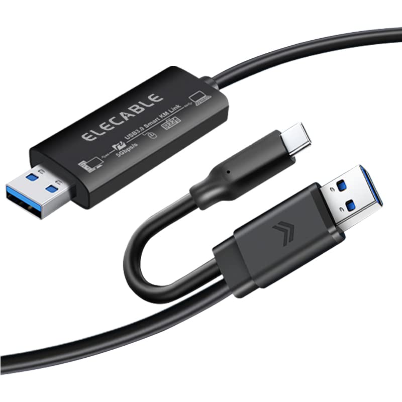 ELECABLE USBデータ転送ケーブル PCとPCへの簡単リンク データ転送と共有 キーボードマウス MacとWindowsに対応 (2m)｜T.M.Bストア