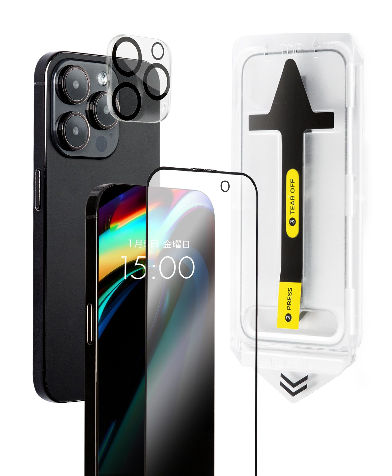 日本製造会社iPhone16Proプレミアムガラスフィルムレギュラー アイフォン用硝子写真フィルム スマホ守る写真機保護すること写真フィルム付