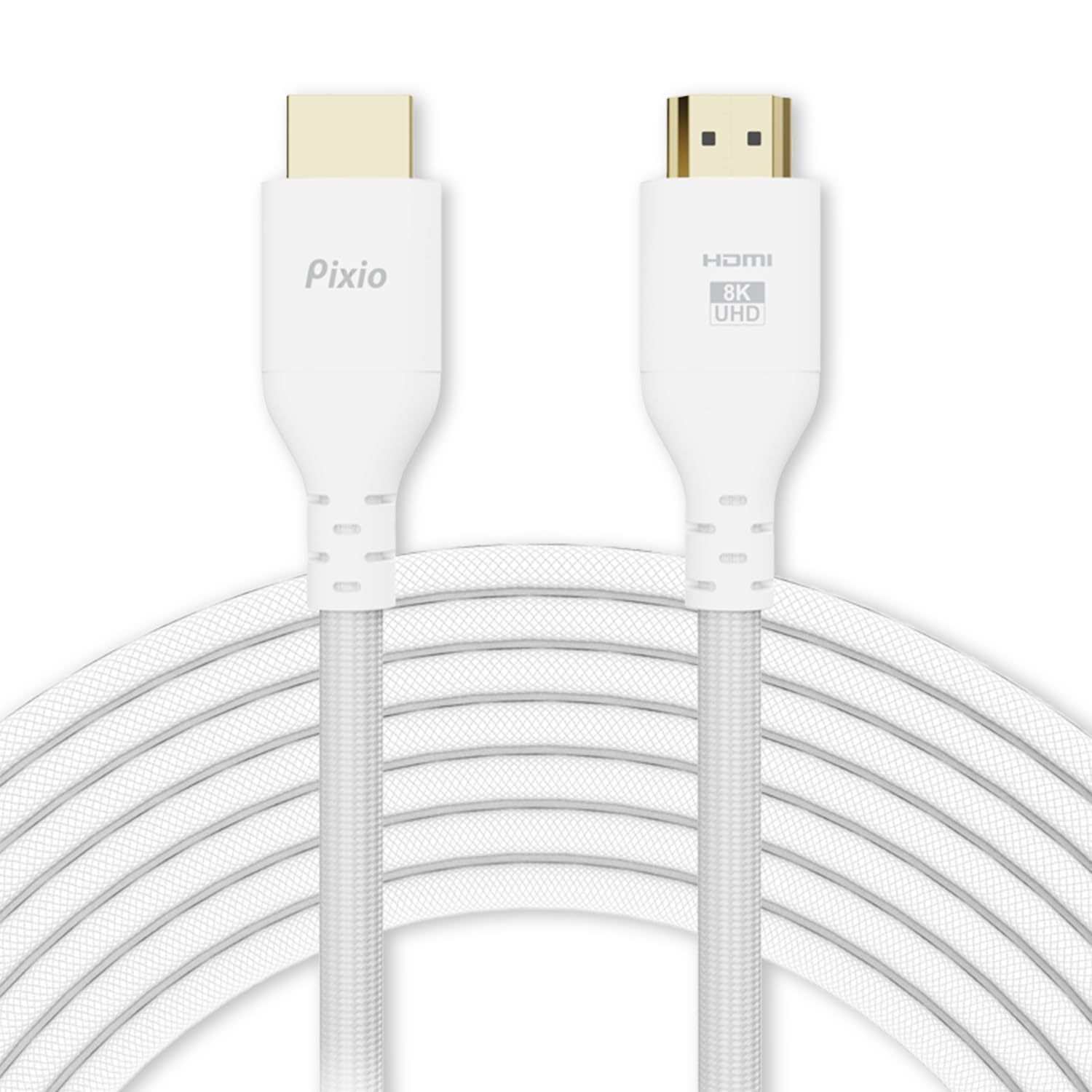 Pixio ウルトラハイスピード HDMI有線テレビ 3m 白 白いこと PXH213BW HDMI2.1B 8K/60サイクル 4K/120サイクル HDR相応う ナイロンメッシュ