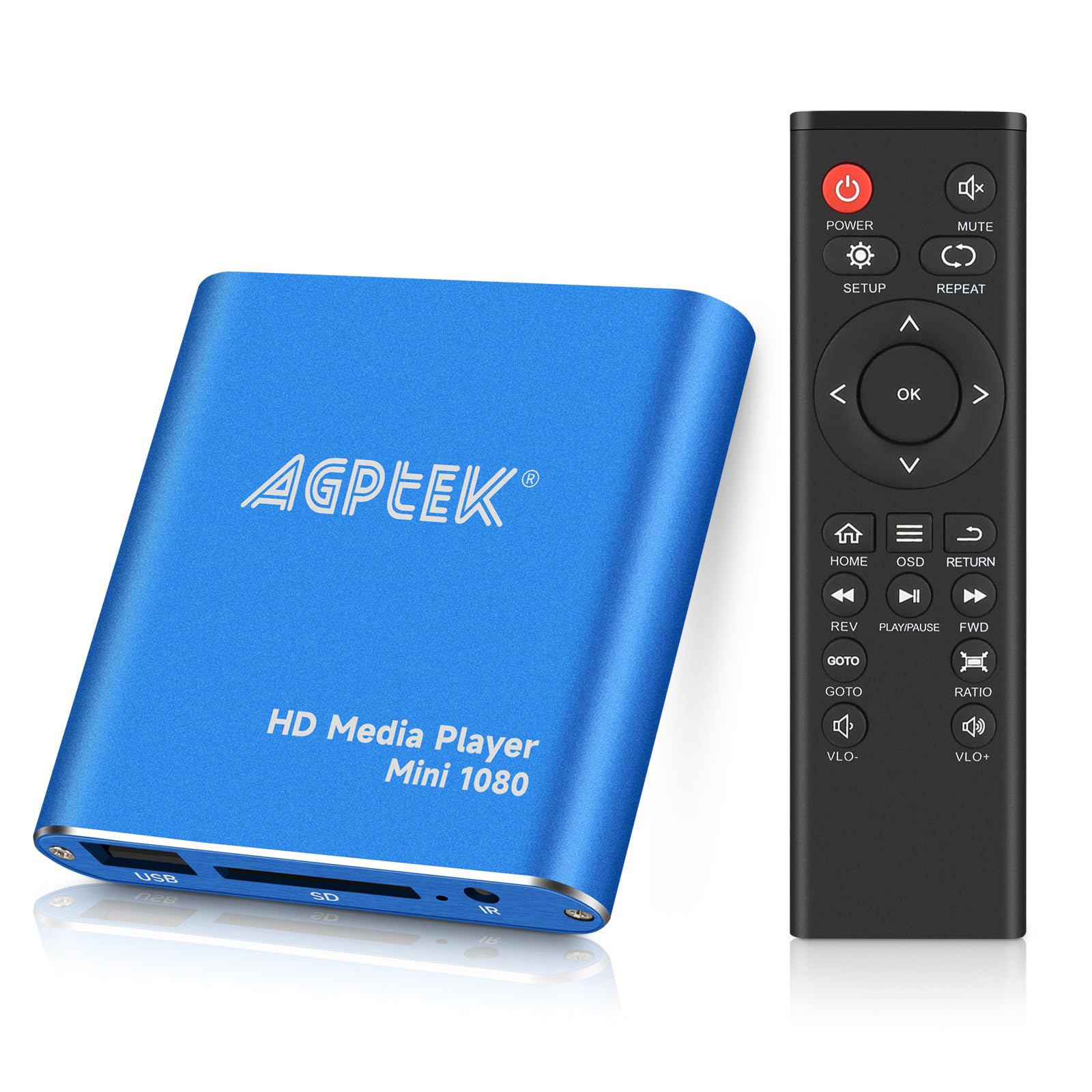 AGPTEK HDMI媒体楽器演奏者、-MKV/RM- HDDUSB運転およびSD歌留多用の黒いことミニ1080p盛りだくさん固定ディスクウルトラHDMIデジタルメディアプレーヤー (HA0053)