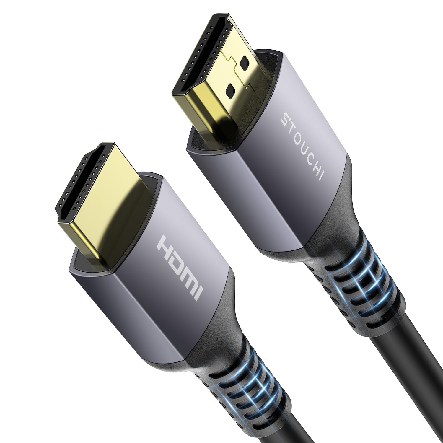 Stouchi HDMIケーブル 5M HDMI2.1 Ultra High Speed 認証取得 48Gbps 超高速 8K@60Hz 4K@144Hz 120Hz 三重ナイロン編み アルミ合金 CL3壁埋め込み型定格 HDCP 2.2&2.3 Dynamic HDR UHD VRR eARC ARC対応 PS5/4 Xbox X/S サウンドバ