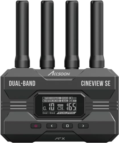 【Accsoon公式ストア】Accsoon CineView SE SDIとHDMI映像伝送システム受信機セット、2.4GHz+5GHzデュアルバンド伝送、ライブ・ストリーミング 1080p 60fps 0.05s遅延、350mの伝送距離、 4デバイス対応 (SE RX)