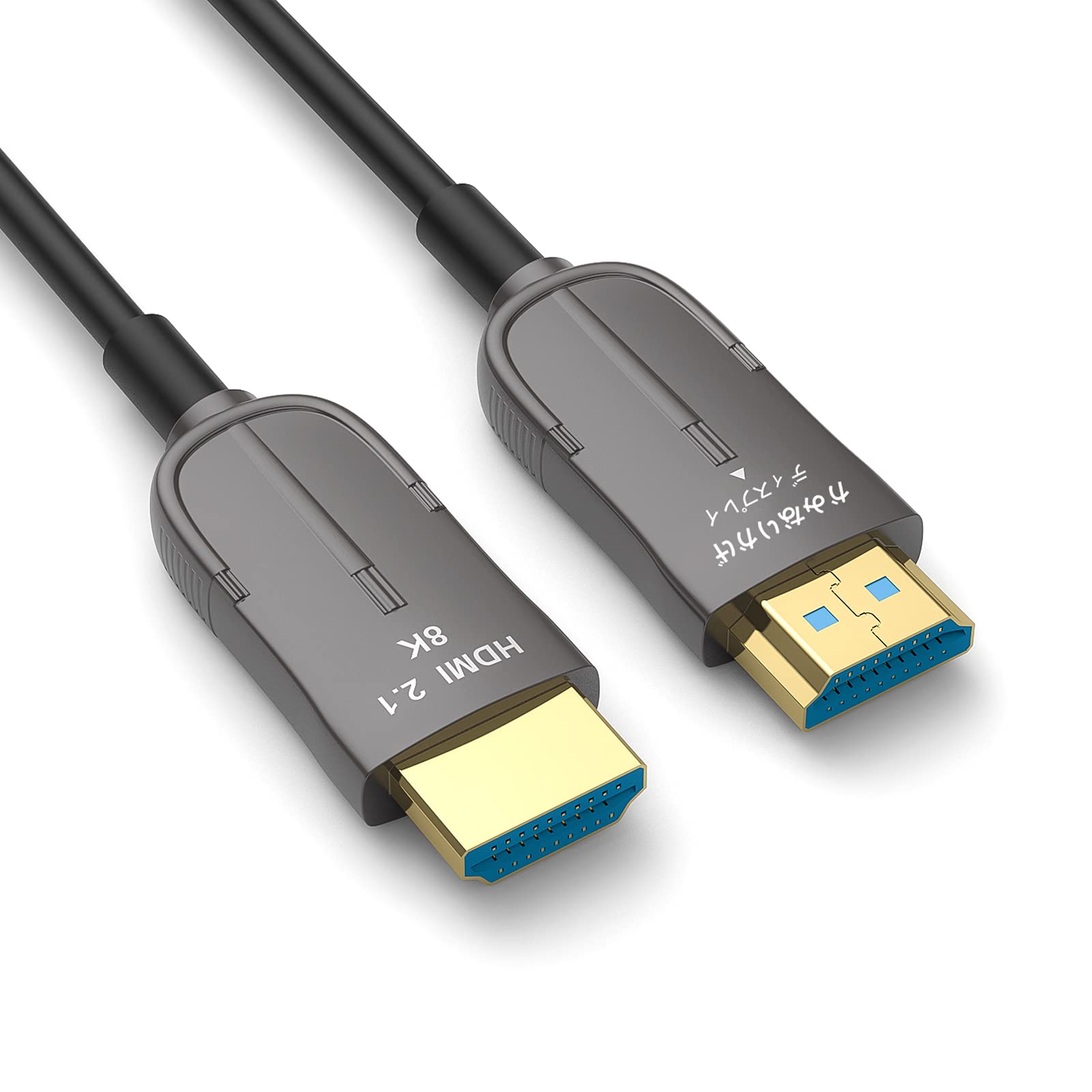 8K HDMIケーブル 20メートル、かみなりかげ光ファイバーHDMI 2.1ケーブル、48Gbps帯域幅、HDR HDCP2.3 eARC 8K60Hz対応、4K 120Hz PS5、HD TVモニター、RTX 3090、Xbox、PC、ブルーレイプレーヤーと互換性がある