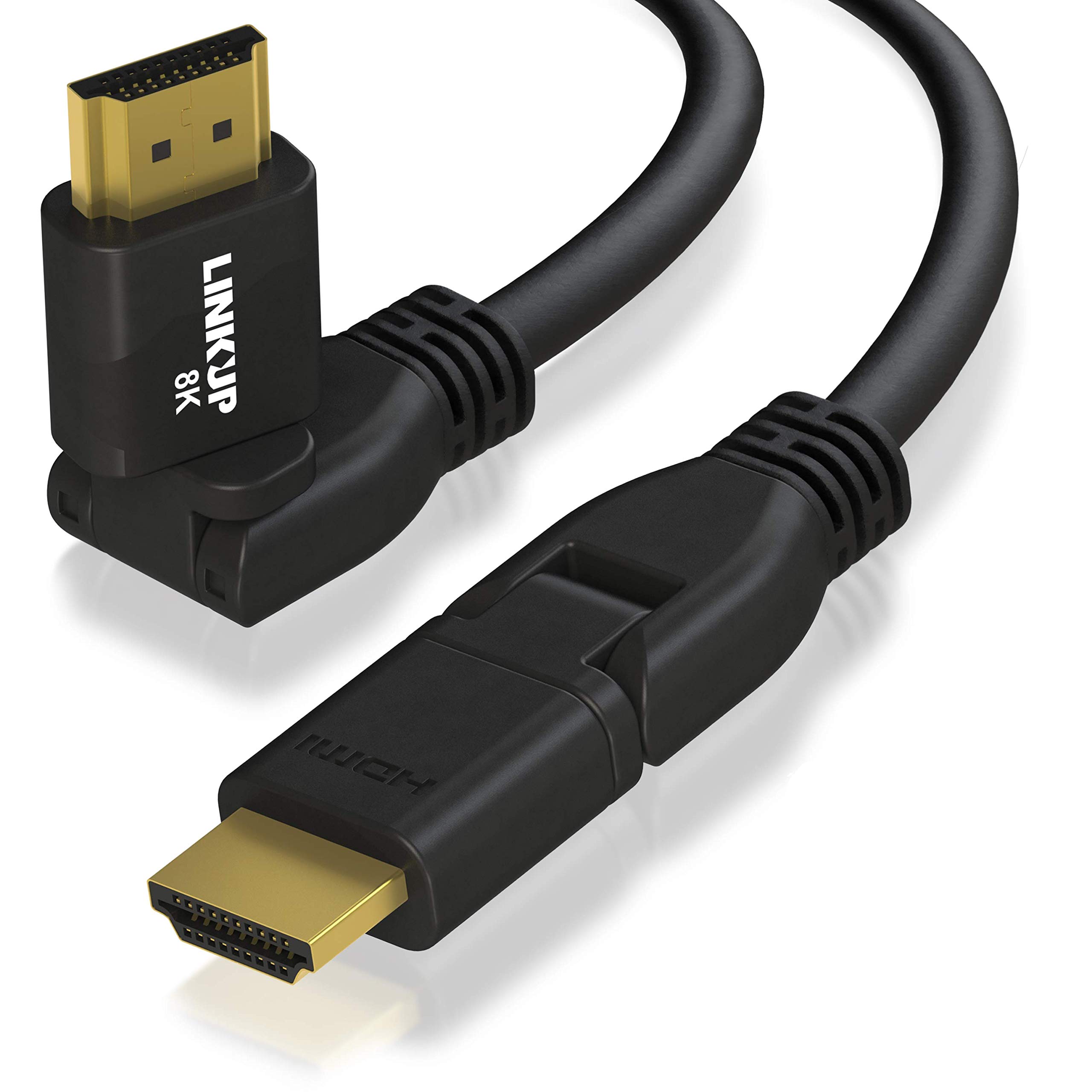 LINKUP ? ウルトラ高速HDMI 2.1 8K ケーブル 360° 回転コネクタ| DSC HDR UHD デジタルビデオコード? 丈夫な28AWG 48GB/s | 10K 8K 5K 4K 2K 1080 | Apple Xbox PS5 Samsungに適用 - 0.9メートル