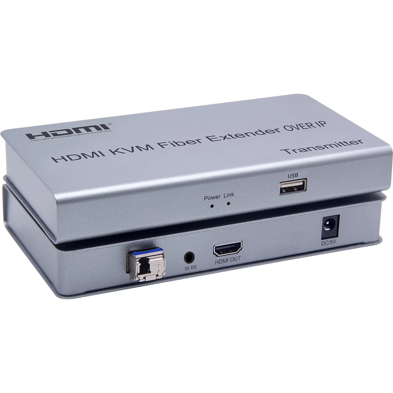 HDMI KVMファイバーエクステンダーOVER IP、HDMI KVM光ファイバースイッチエクステンダー20KM over IP LCSC衣料繊維有線テレビUSB2.0 KVM分かち合うキーボードマウススイッチなおなお書き4管する用 (TX+RX)