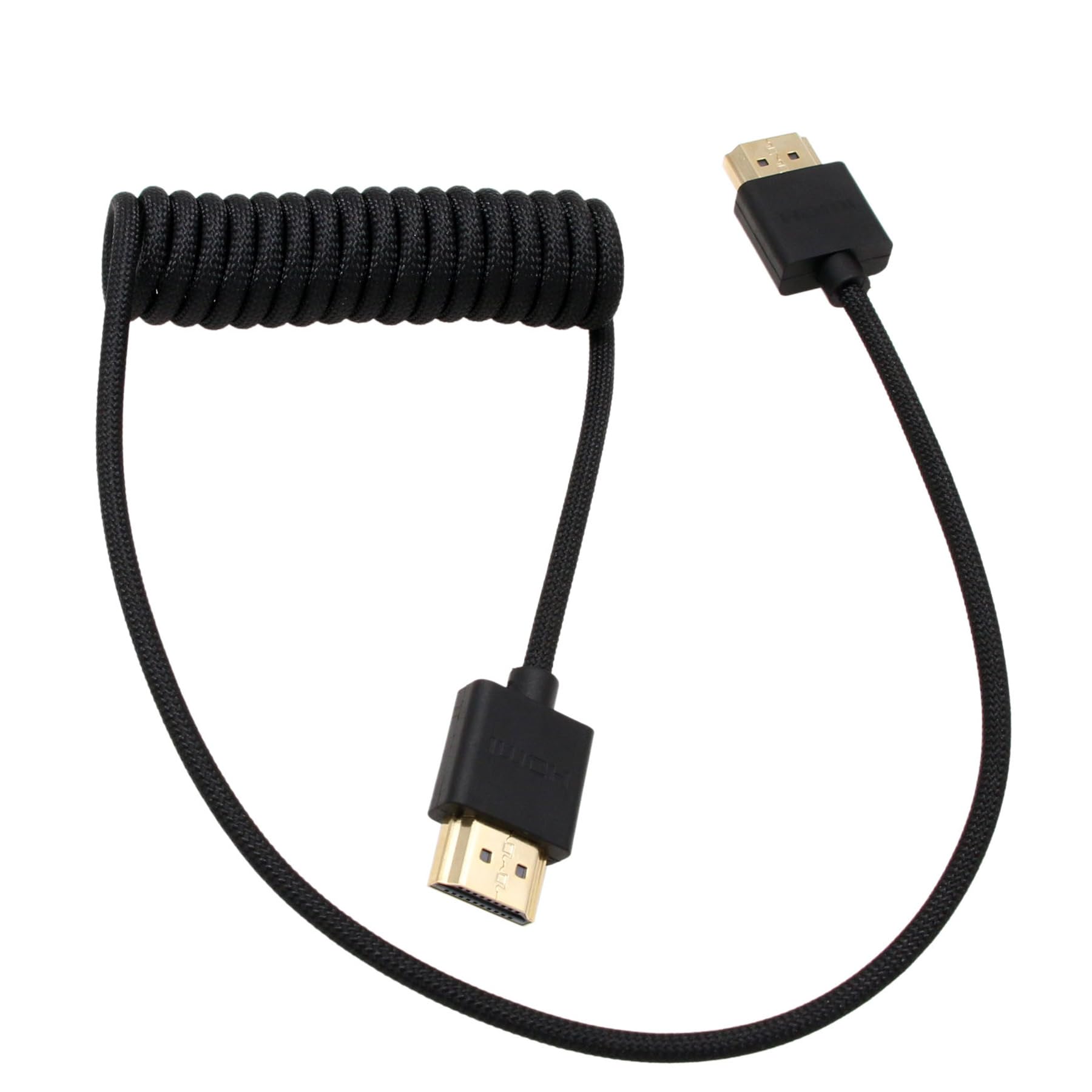 HangTon HDMI 8K 4K60p ケーブル ATOMOS Ninja V Ultra Indie 5 Sony A7IV FX3 Z280 Canon C300/500 Lumix S5M2 GH7 Camera Feelworld F5Pro Cut6 Portkeys用 LH5PII Type A HDMI 2.1 編組コイル 50cm|T.M.Bストア