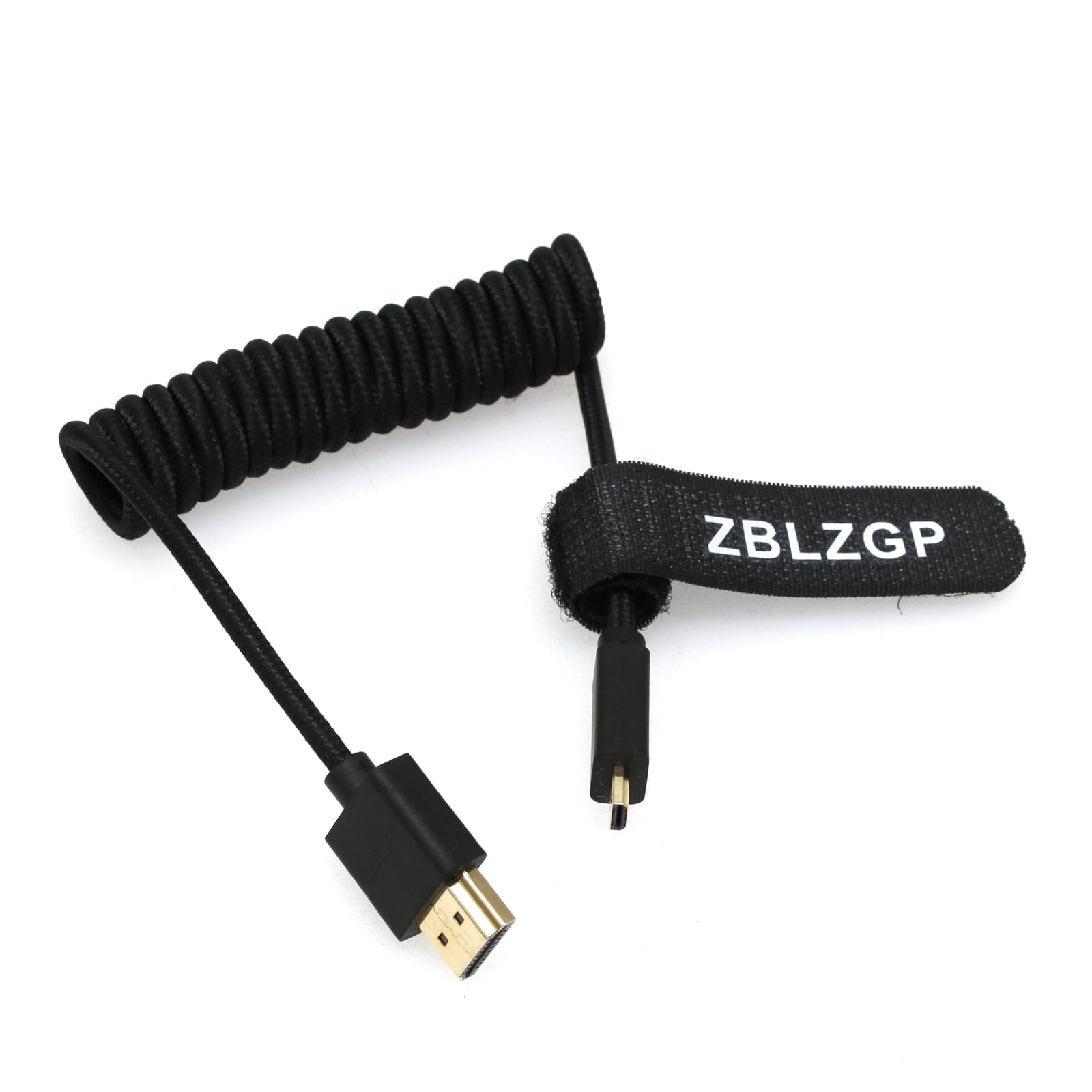 ZBLZGP 8K HDMI有線テレビ 手合いA HDMI 2.1 編組巻き状右左角度 Sony Canon R5 Nikon Blackmagic Pocket Cinema Camera用(Miro HDMI-HDMI、黒いこと編組) ケース・カバー-スマートフォン・携帯電話アクセサリー
