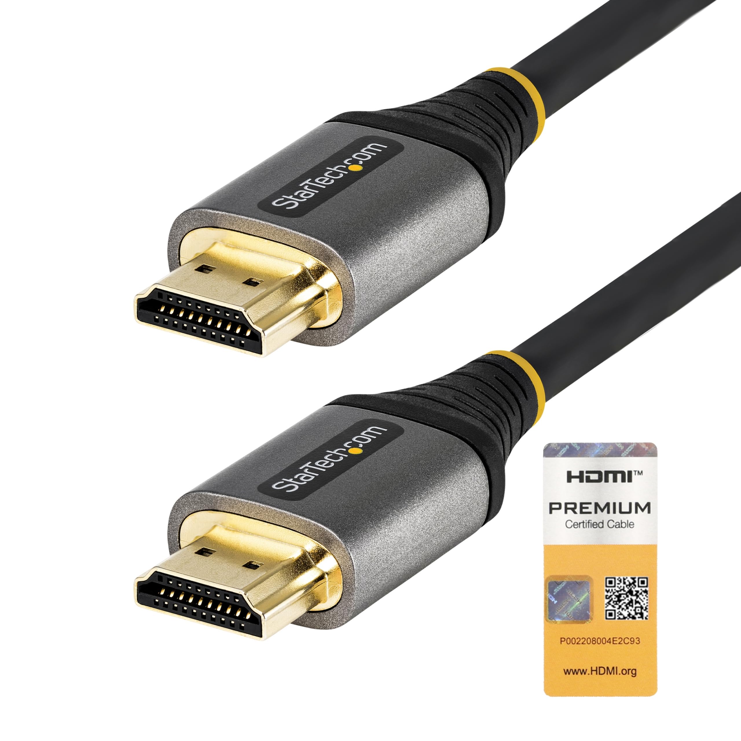 StarTech.com HDMI2.0ケーブル/5m/4K60Hz/プレミアム認証/グレー&ブラック