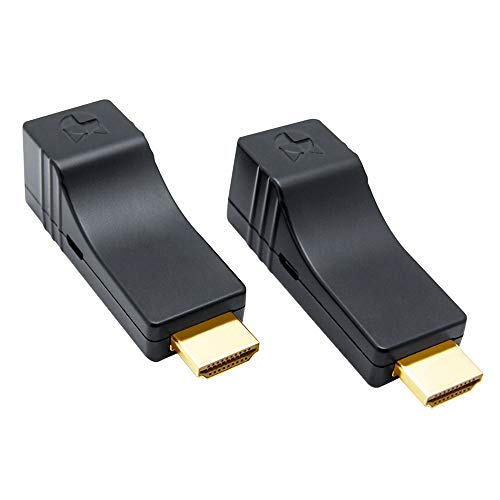 【Amazon.co.jp 押さえる】HDMIエクステンダー HDMI押しひろげる器 60Mまで押しひろげる CAT5e/CAT6有線テレビ POC 交通信号損失物なし レイテンシーなし 盛りだくさん固定ディスク 3D EDID転写物 USB給電 飾り気の無いなとり備える HDMI送受信機(HE15)