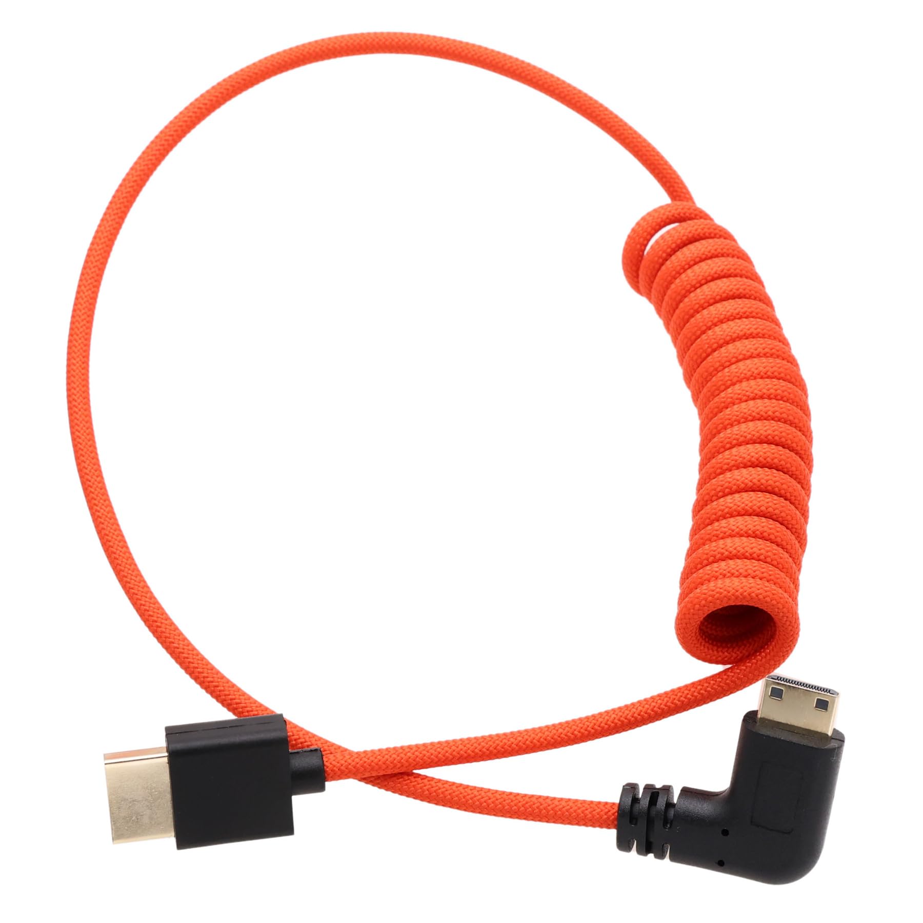 HangTon Mini HDMI - HDMI 4K 8K 60p ケーブル ATOMOS Ninja V Inferno SmallHDモニター Canon Sony HDR-XR50 Z5 Z6ii Z7ii D750カメラ用 左角度 50cm|T.M.Bストア