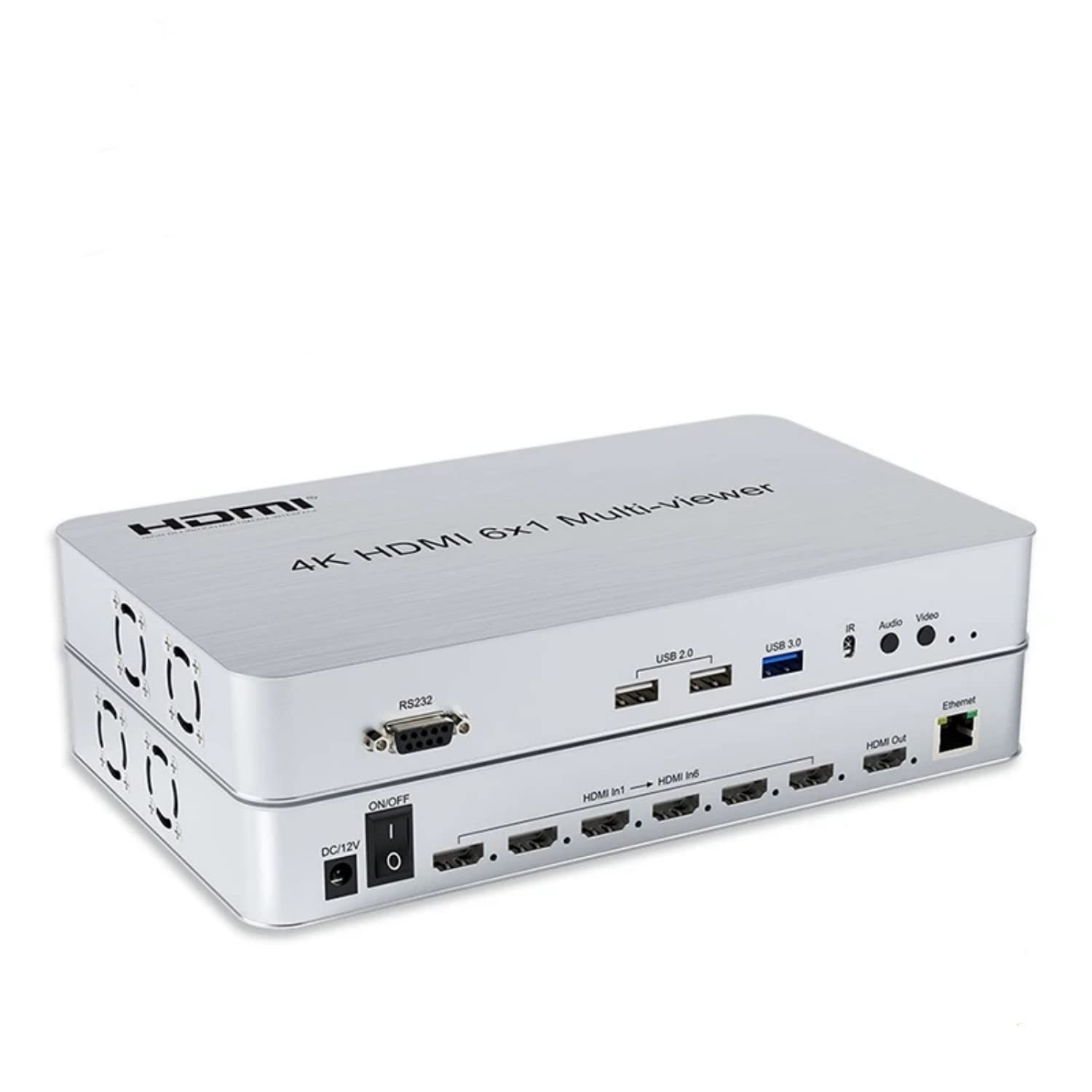 4K HDMI 6画面取りわける機、6X1 映写幕のディバイダー HDMI のクォード 映写幕のカテゴリー化の Multiviewer つなぎ目が無いの 6 の手当たり画面 RS232 の悧巧の 1 HDMI の多注意集中者に付き