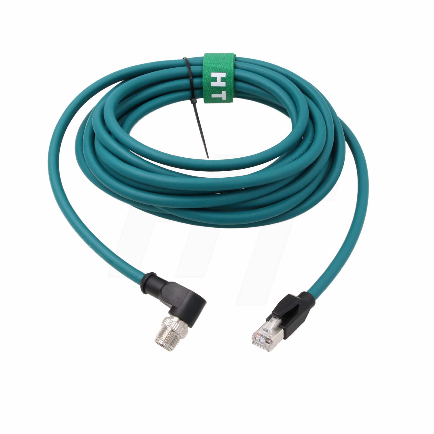 HangTon M12 GigE Ethernet 8いの一番 X吊りひも RJ45 有線テレビ CAT7e コグネックス工業用写真機検知器用 L字型90度 8P (20m)