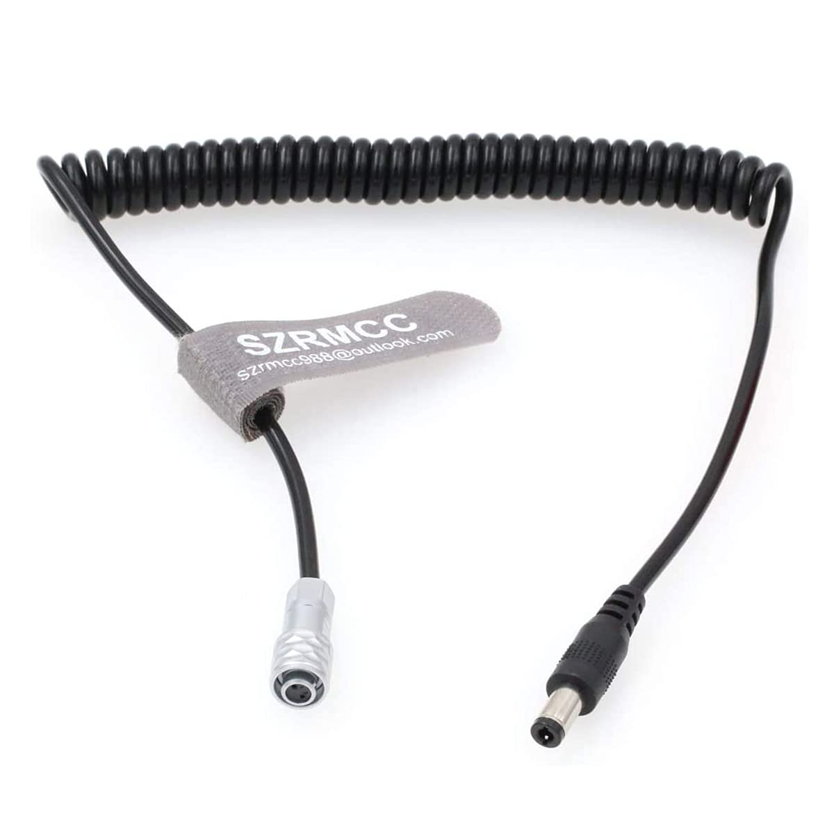 SZRMCC DC5.5x2.5粍からWeipuSF610 2ピンメスプラグワット数有線テレビ（BMPCC 4K Blackmagic Pocket Cinema 4K写真器用） (Coiled Cable, Straight DC2.5粍)