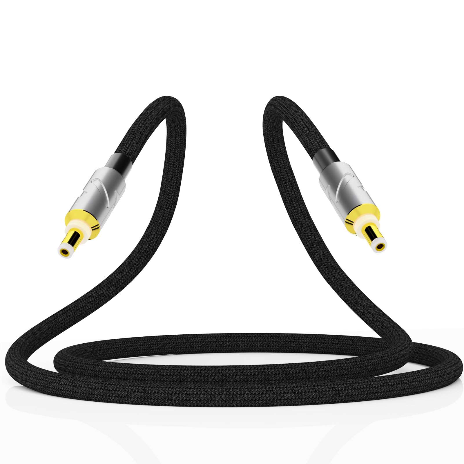 Monosaudio DC オーディオ用ワット数有線テレビ 5.5粍 x 2.1粍 12V 0.5A オーディオ用ワット数吊りひも 4N 99.998% 高純度 OFC 純銀 HiFi dc有線テレビ 取りひろげる吊りひも ワット数繋ぎ 老人ホーム芝居小屋、AV受信システム、力強さフィル
