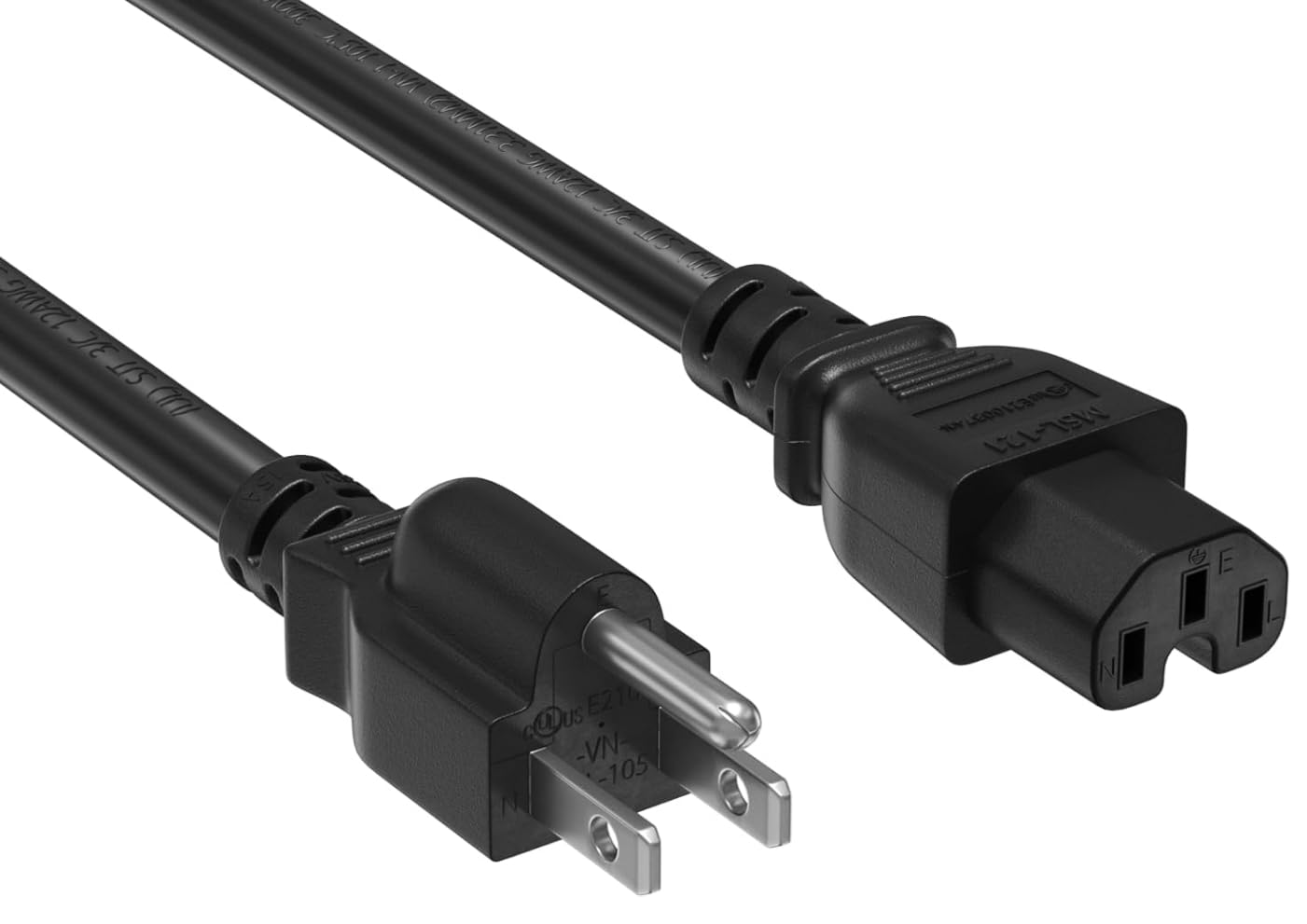 CYD 変換ケーブル NEMA 5-15P to IEC320 C15125V-15A 3M AC電源アダプタ コード C15 NEMA 5-15P UL規格認定 純銅芯 多重保護 耐熱耐寒 耐摩耗 データセンターのサーバー、業務用厨房機器などに対応 3本入り