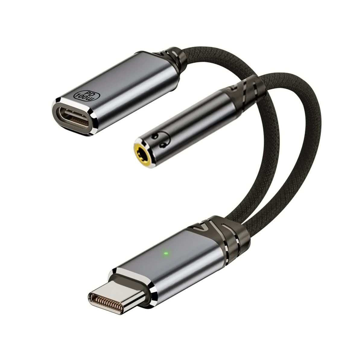 CY ケーブル USB-C タイプ C オス - 3.5mm メス オーディオ DAC AUX 音楽 16 ビット 48kHz & 100W PD 電源ケーブル ノートパソコン タブレット 電話用